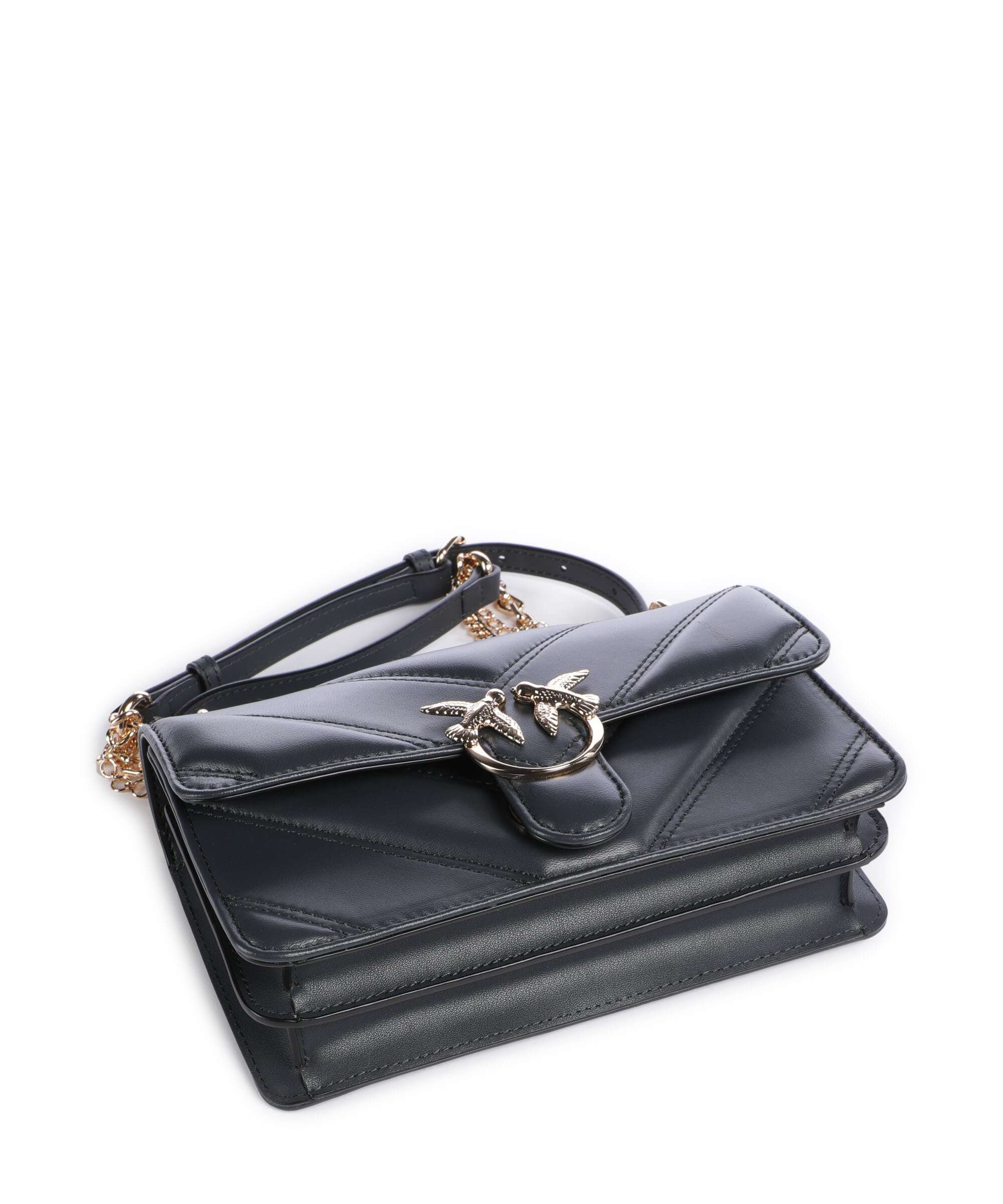 Pinko Love One Mini Torba na ramię grigio asfalto/oro mordore - Image 5