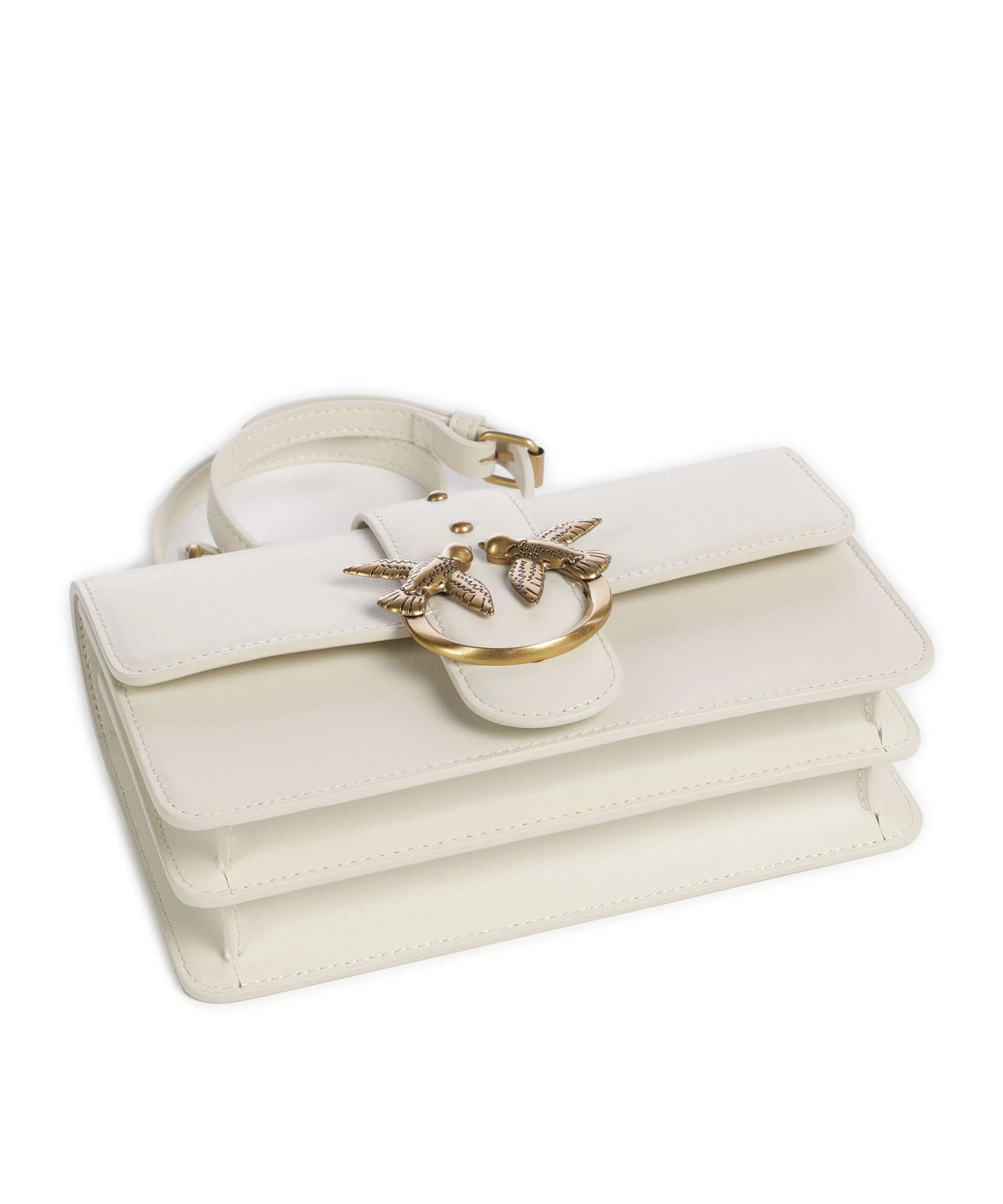 Pinko Love One Mini Torba przez ramię bianco seta/antique gold - Image 5