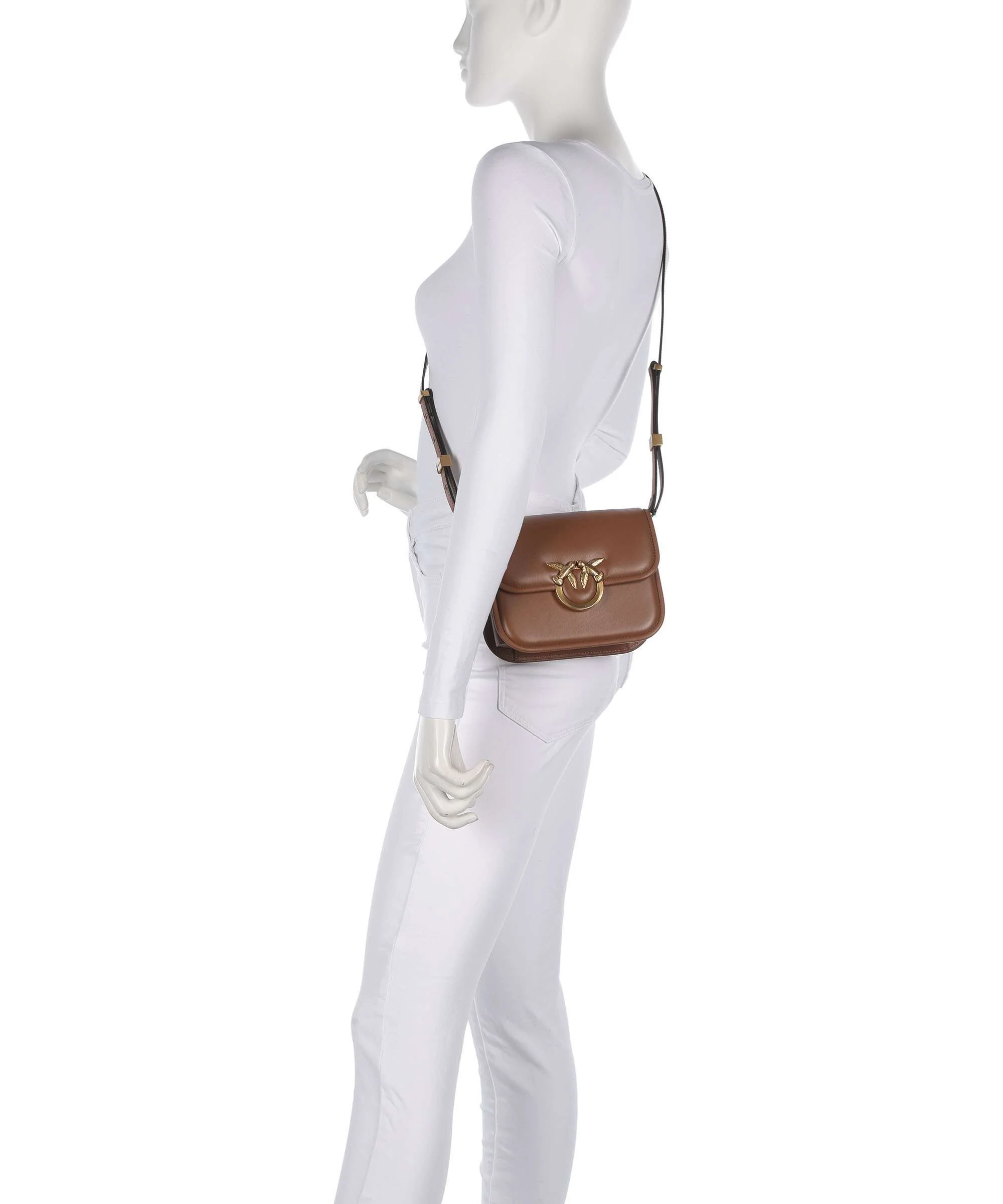 Pinko Love One Mini Torba przez ramię marrone/leone/antique gold - Image 3