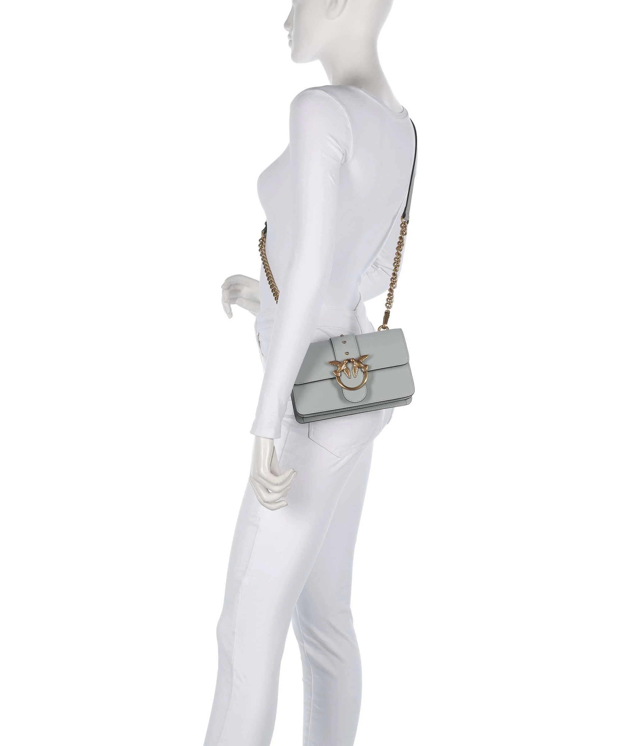 Pinko Love One Mini Torba przez ramię grigio perla/antique gold - Image 3
