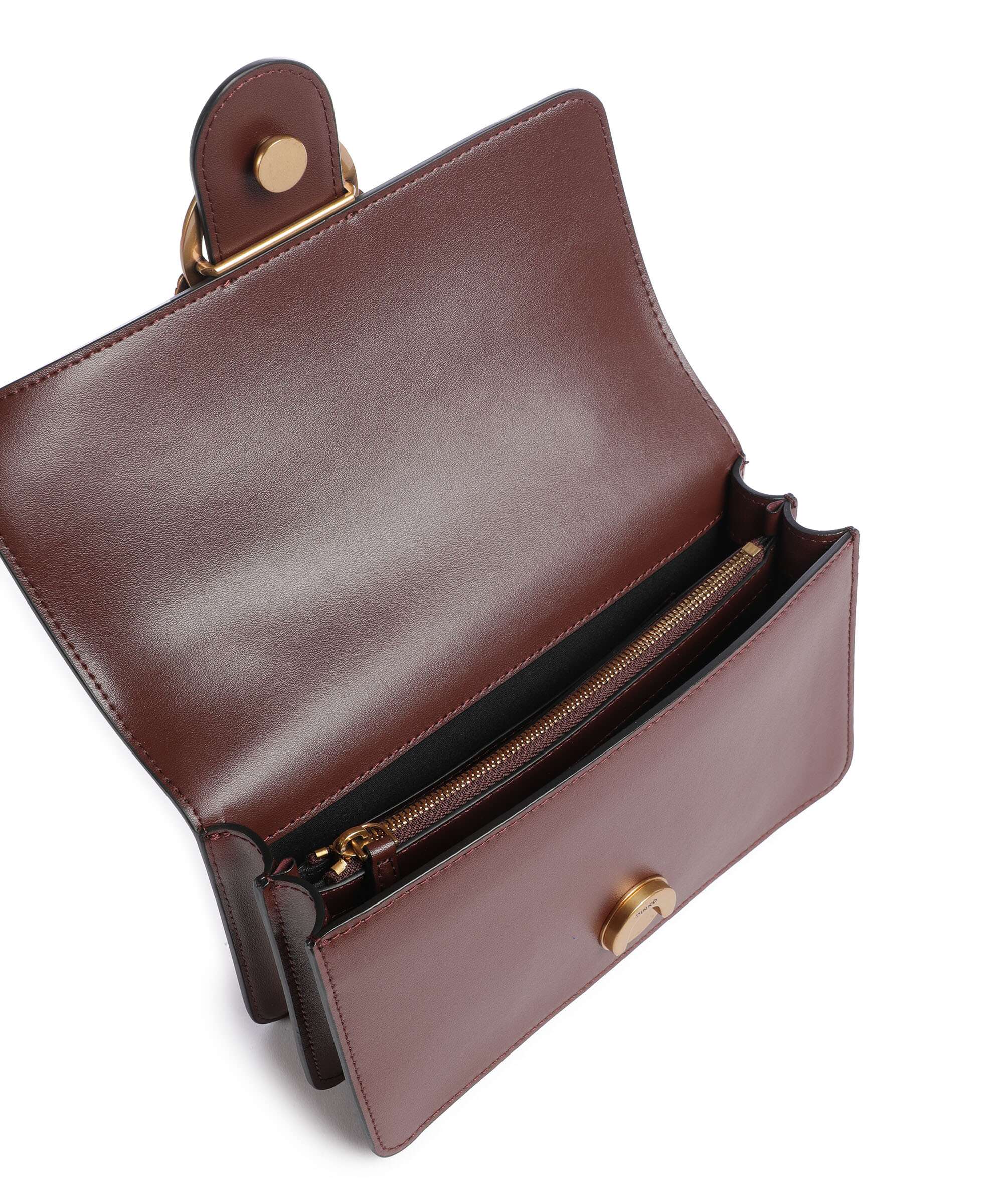 Pinko Love One Mini Torba przez ramię burgundy wine/antique gold - Image 6