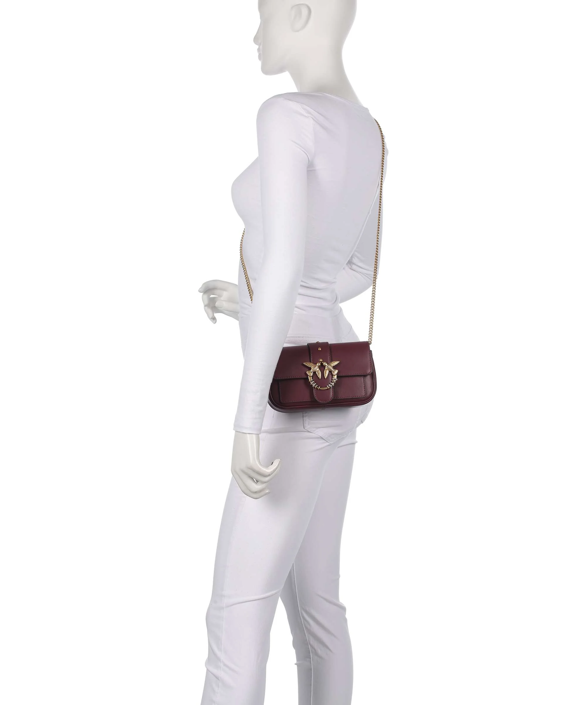 Pinko Love One Pocket New Buckle Torba przez ramię ribes intenso/antique gold - Image 3