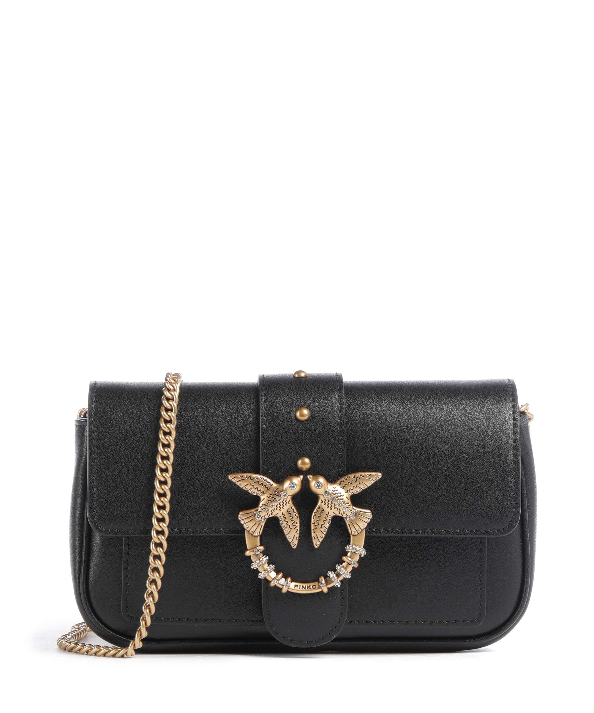 Pinko Love One Pocket New Buckle Torba przez ramię nero/antique gold