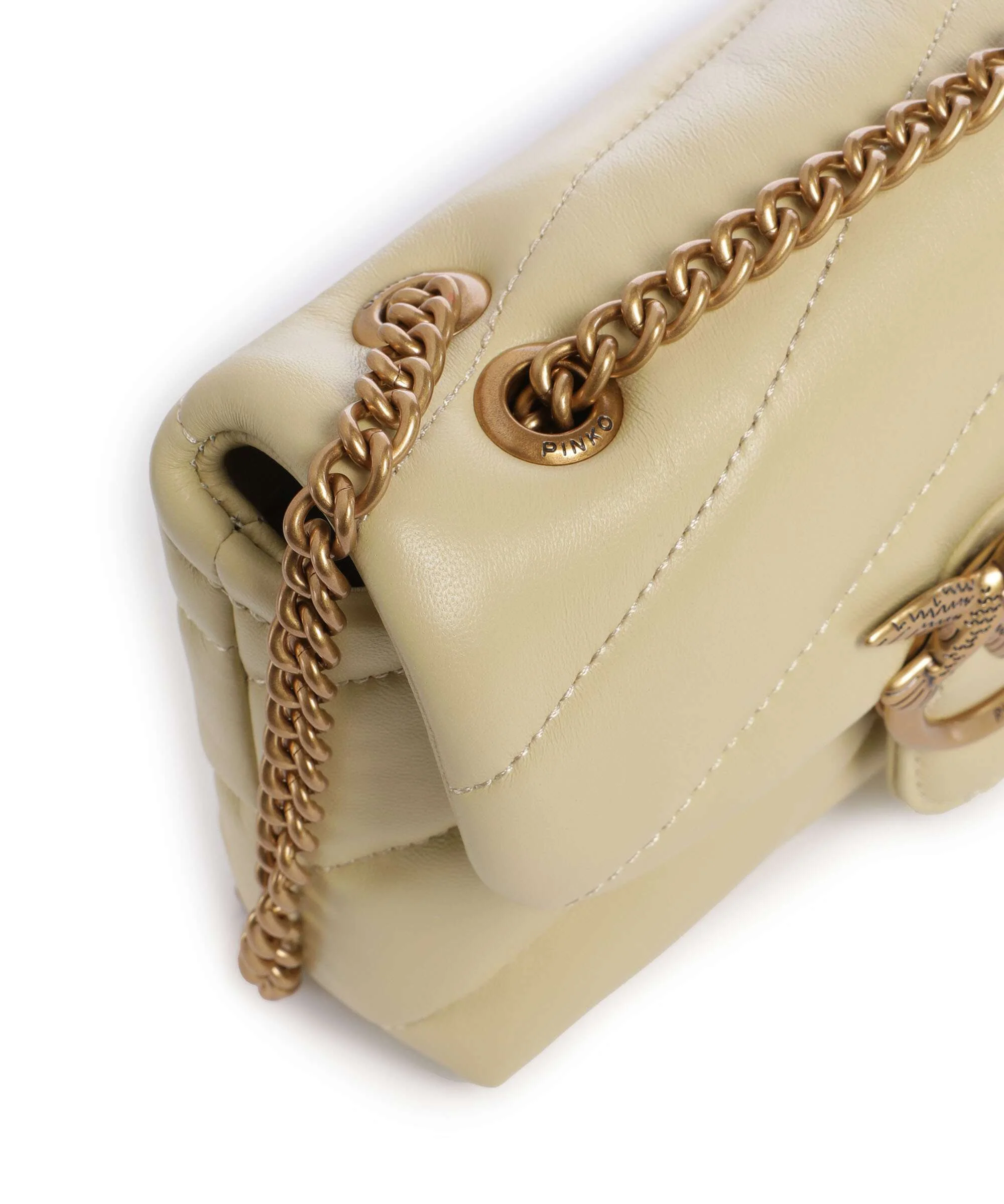 Pinko Love Puff Baby Torba na ramię giallo vaniglia/antique gold - Image 5