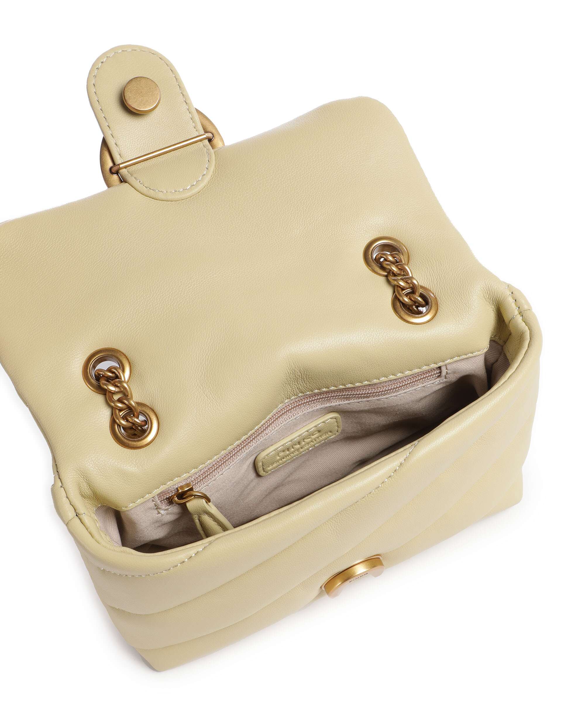 Pinko Love Puff Baby Torba na ramię giallo vaniglia/antique gold - Image 7