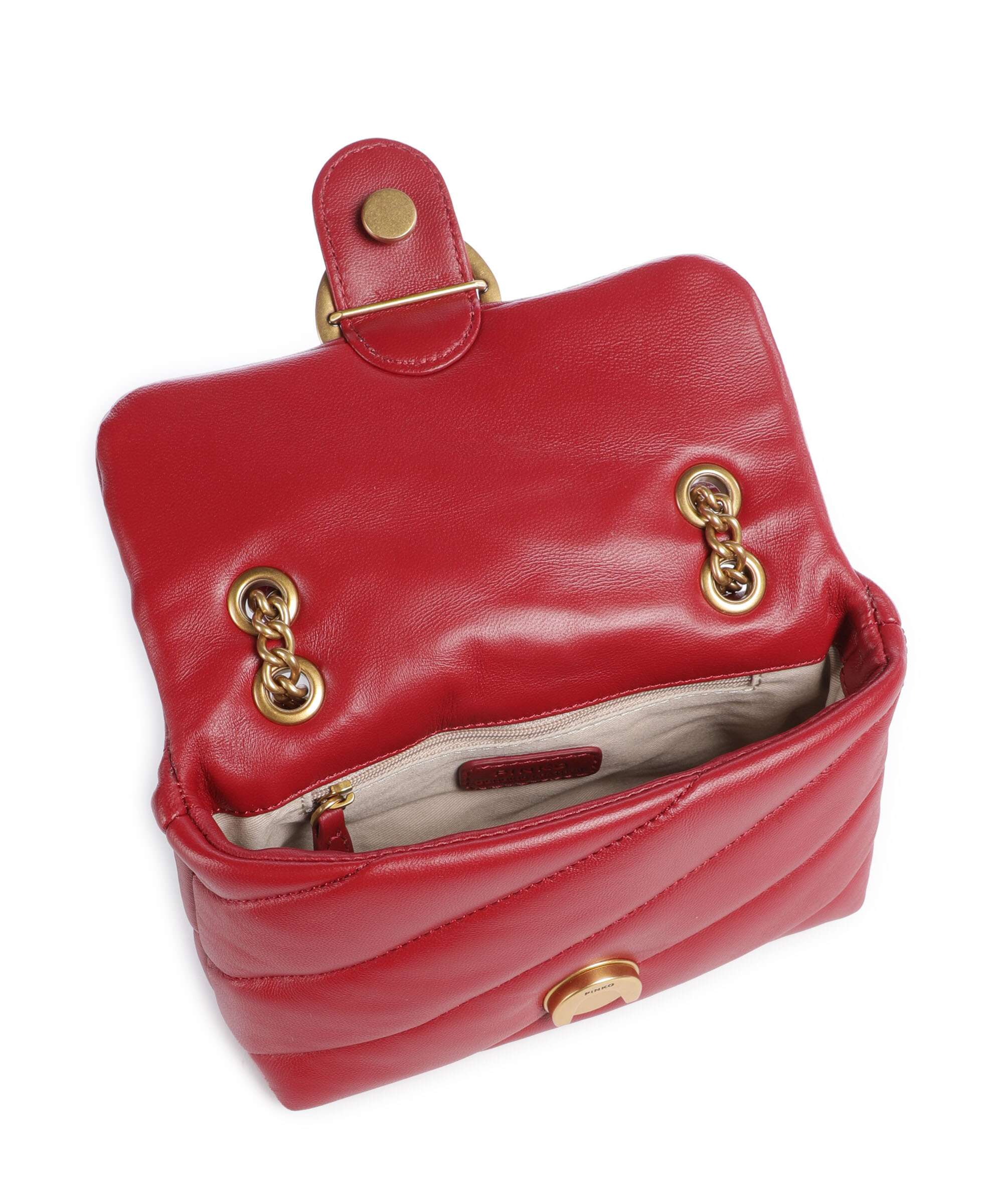 Pinko Love Puff Baby Torba na ramię rosso scuro/antique gold - Image 7
