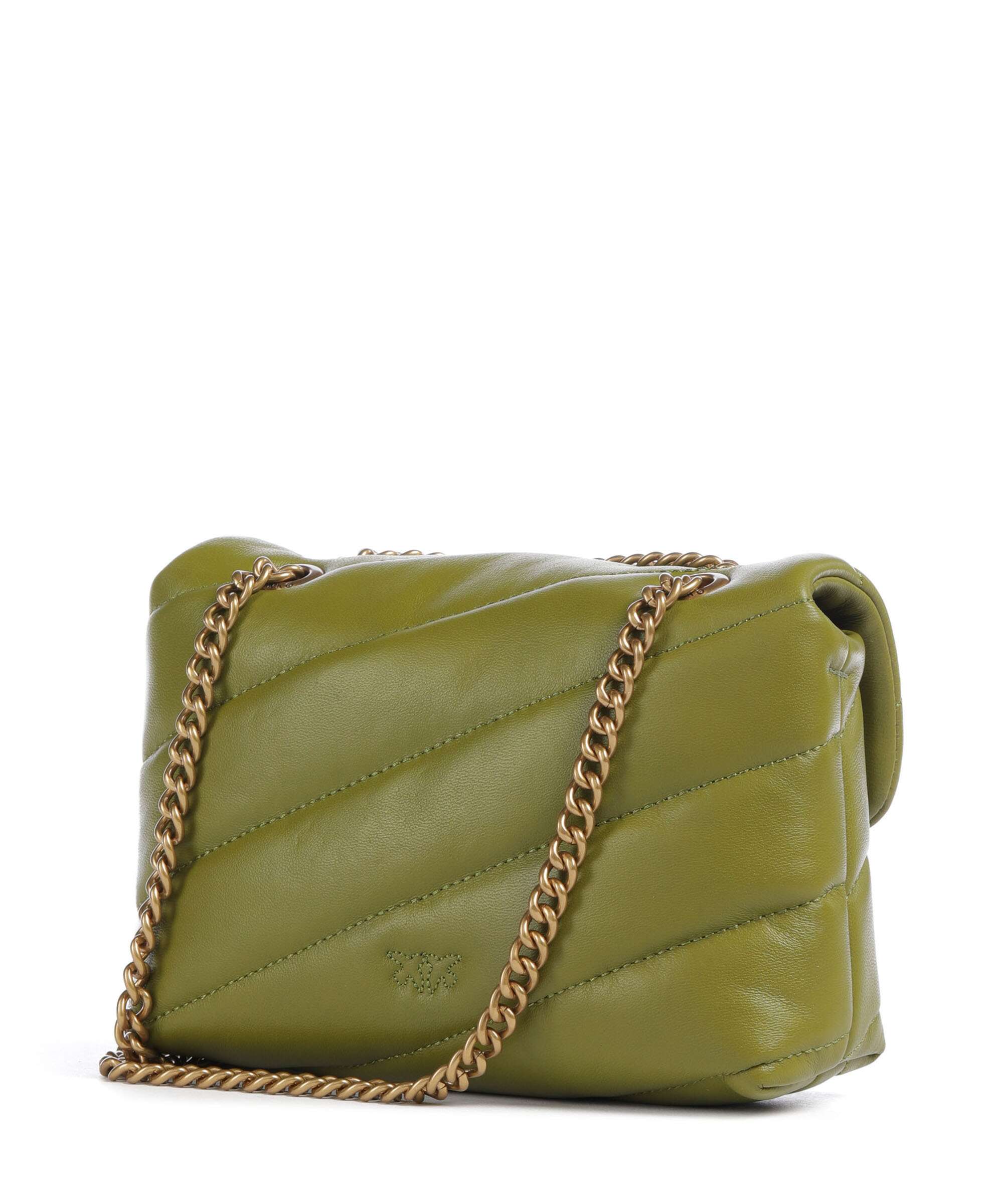 Pinko Love Puff Baby Torba na ramię verde erba/antique gold - Image 2