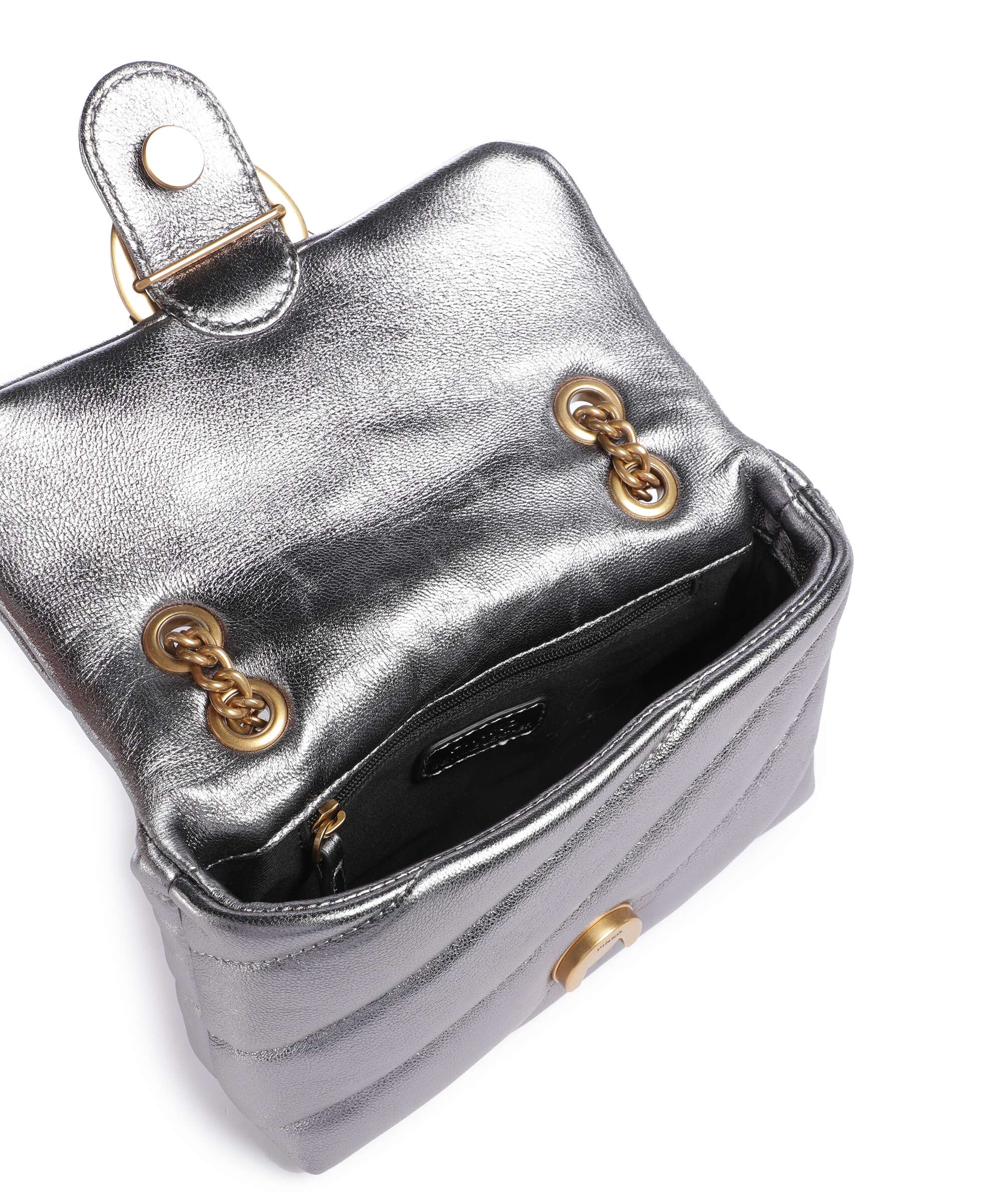 Pinko Love Puff Baby Torba na ramię antracite/antique gold - Image 7