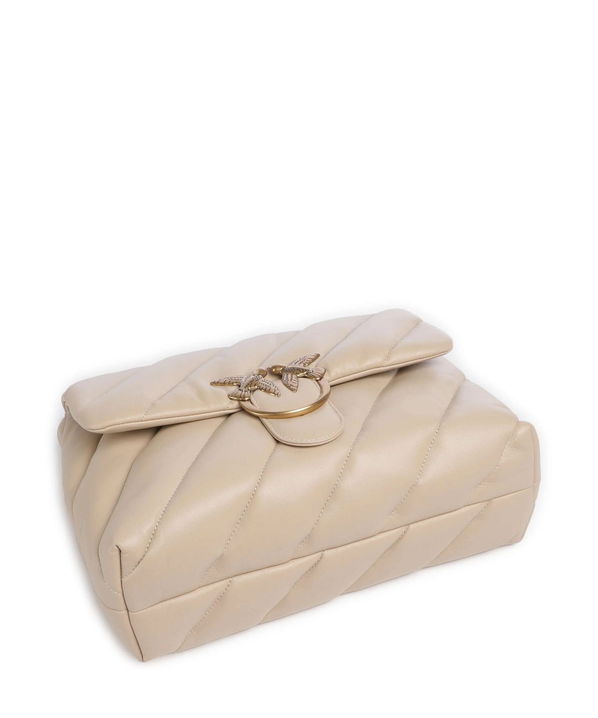 Pinko Love Puff Big Torba na ramię beige/grigio fumo/antique gold - Image 5
