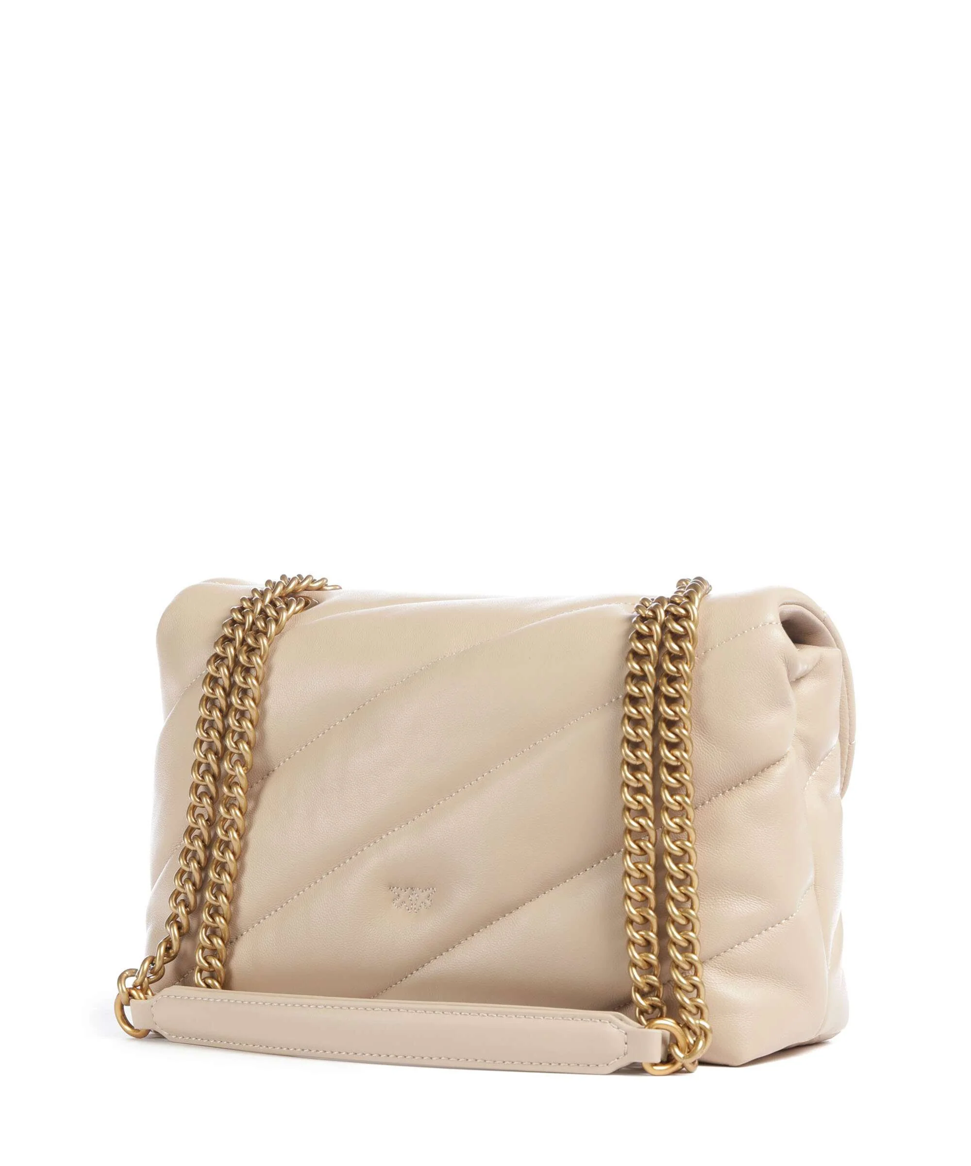 Pinko Love Puff Classic New Buckle Torba na ramię beige/grigio fumo/antique gold - Image 2