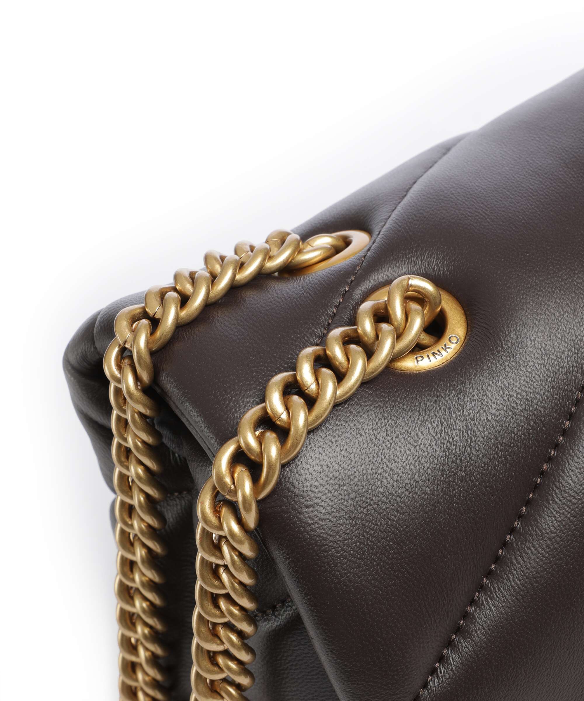Pinko Love Puff Classic New Buckle Torba na ramię marrone marasca/antique gold - Image 5
