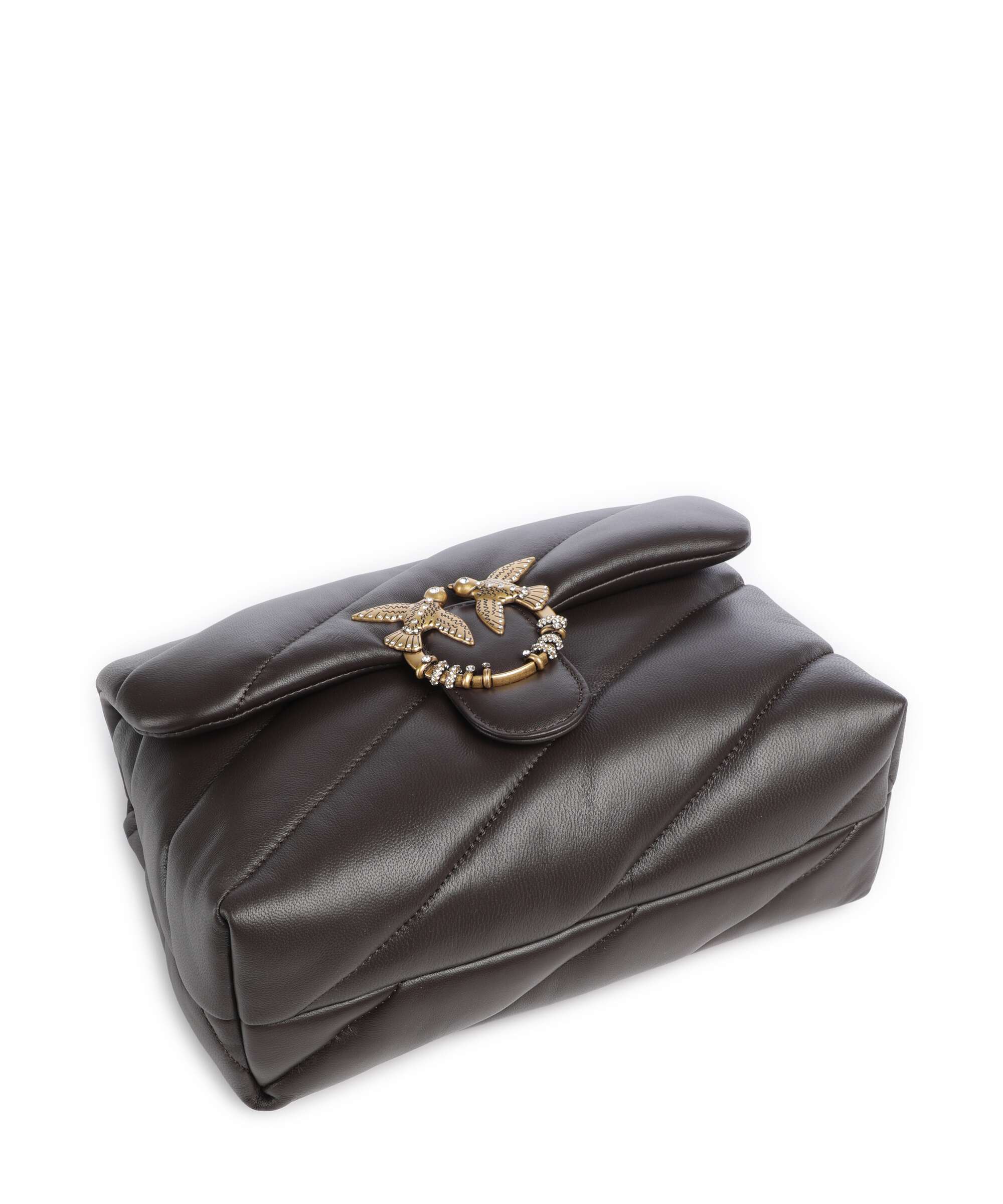Pinko Love Puff Classic New Buckle Torba na ramię marrone marasca/antique gold - Image 6