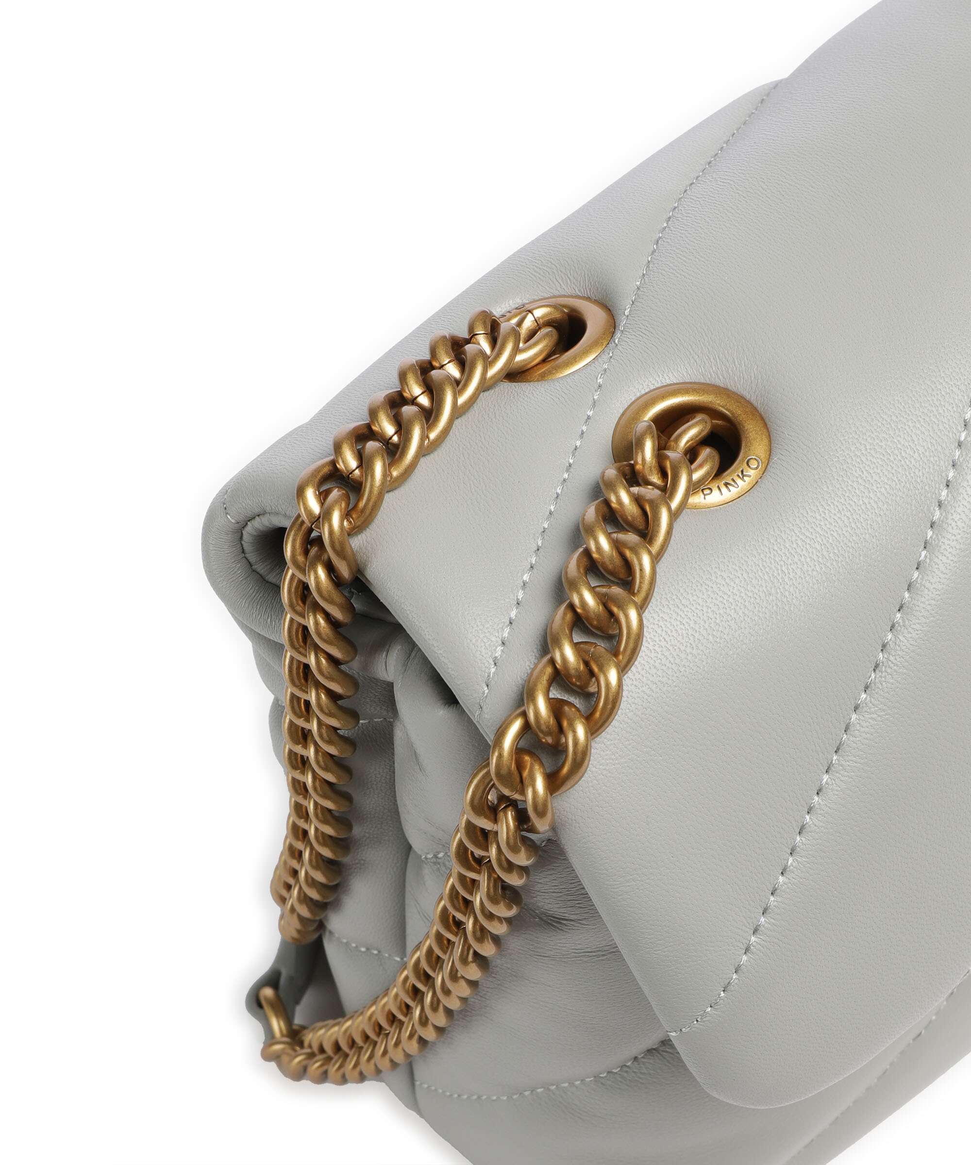 Pinko Love Puff Classic Torba na ramię grigio perla/antique gold - Image 6