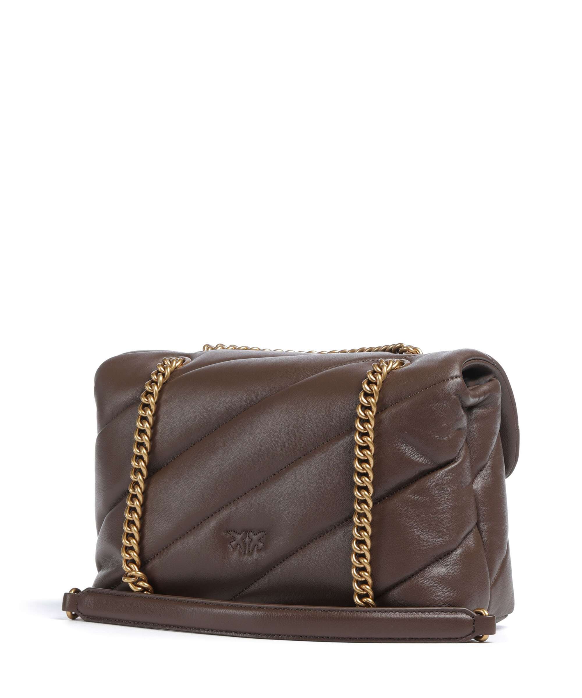 Pinko Love Puff Classic Torba na ramię marrone castano/antique gold - Image 2