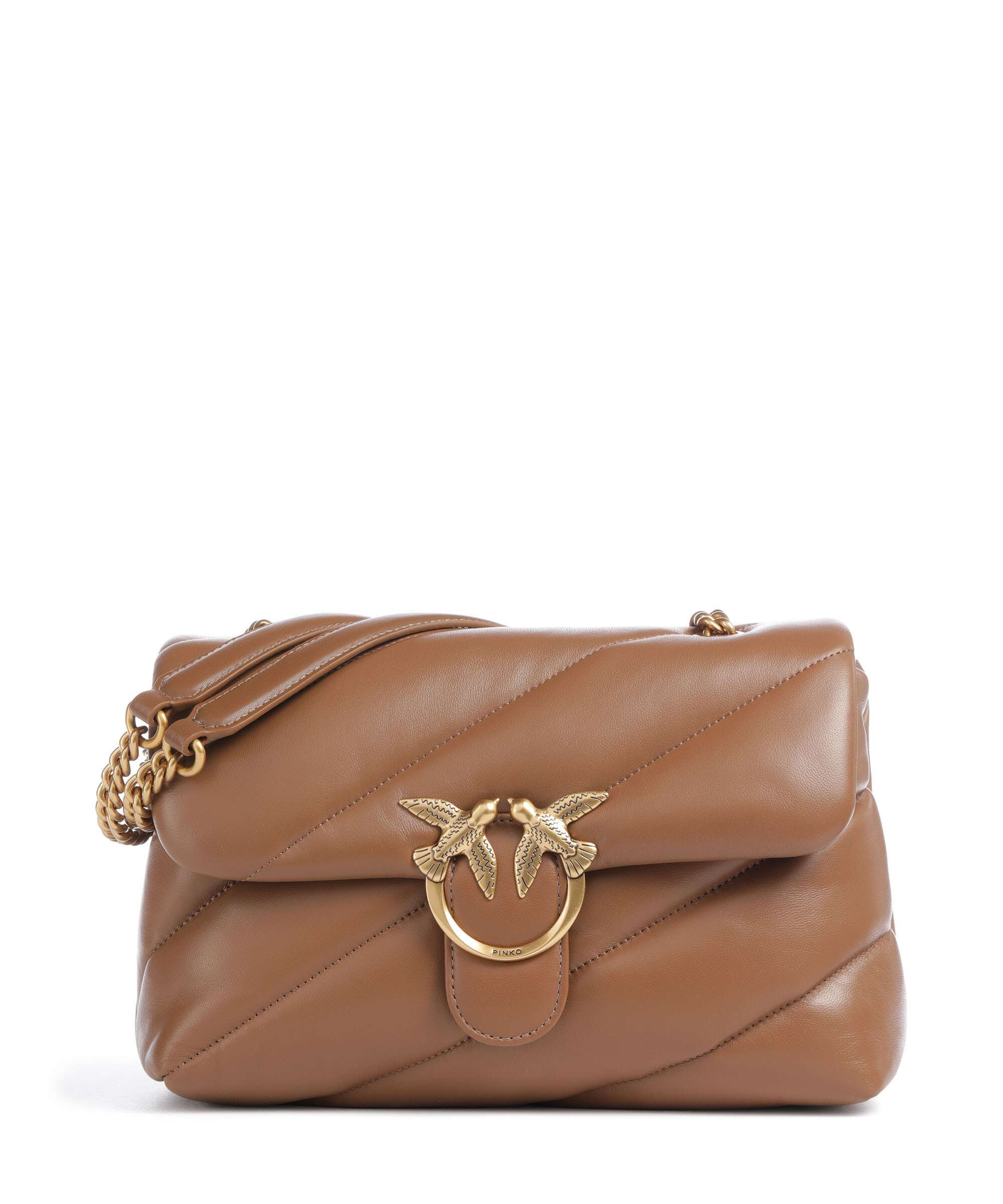Pinko Love Puff Classic Torba na ramię marrone cognac/antique gold