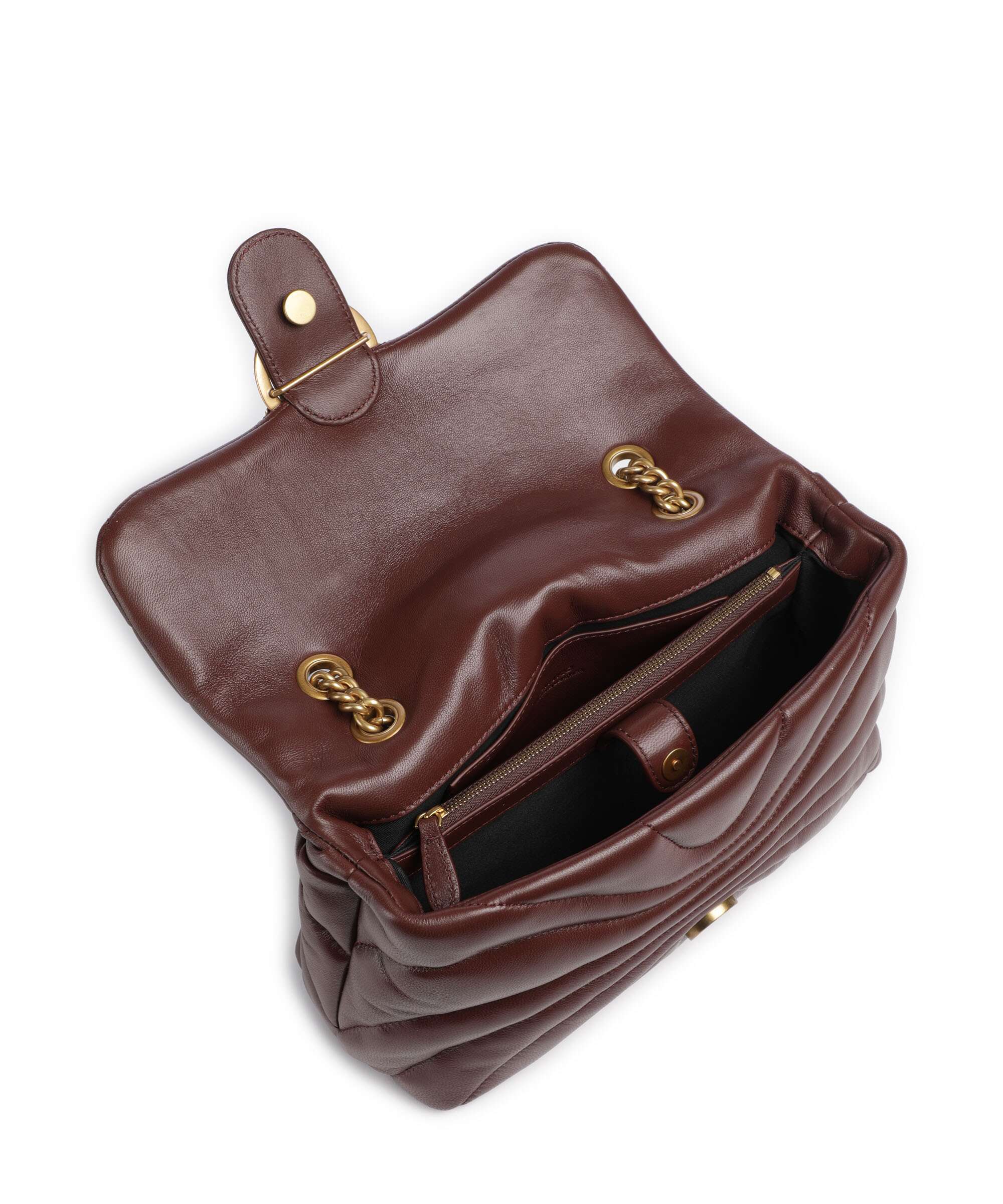 Pinko Love Puff Classic Torba na ramię burgundy wine/antique gold - Image 7