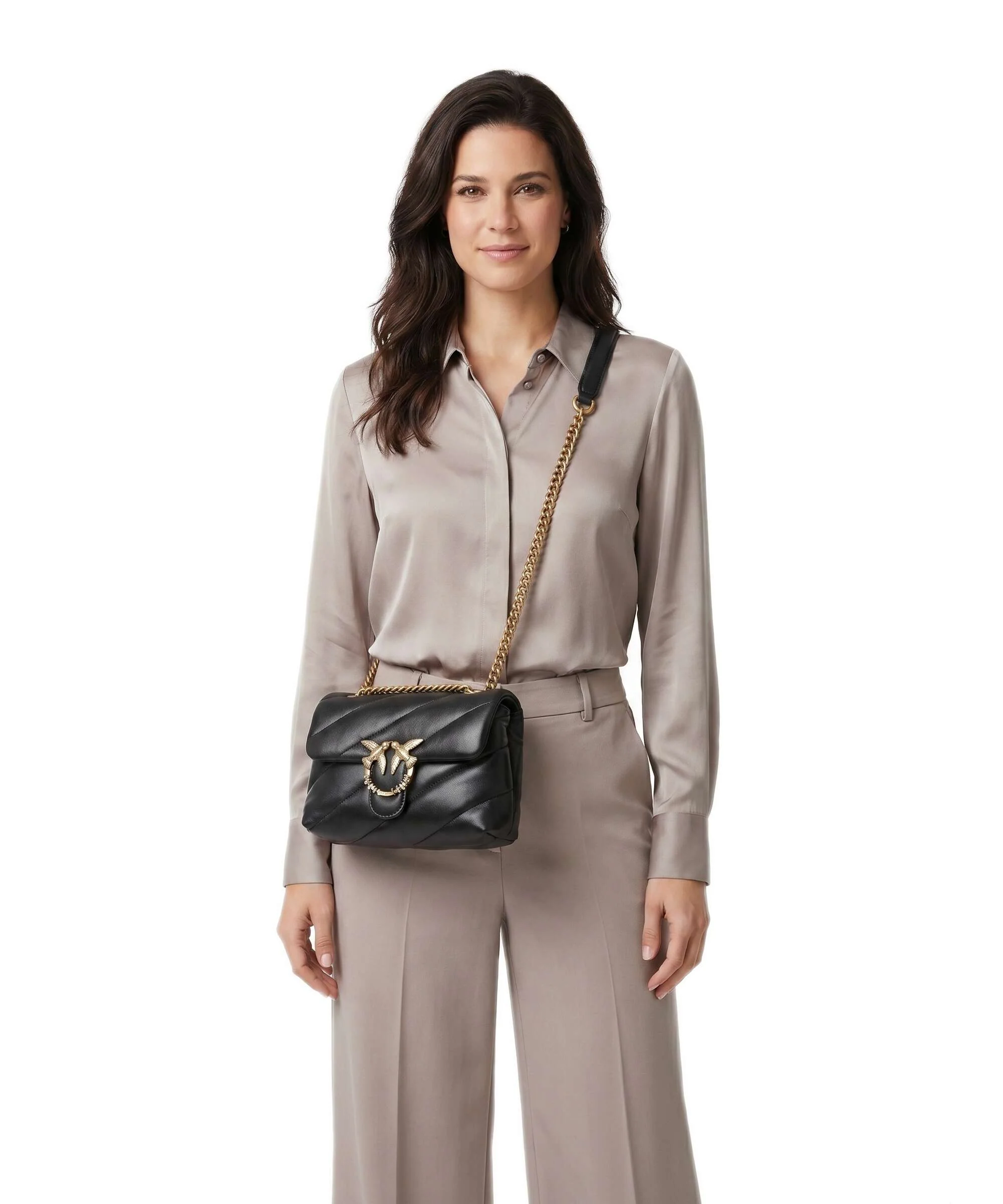 Pinko Love Puff Mini New Buckle Torba na ramię nero/antique gold - Image 3