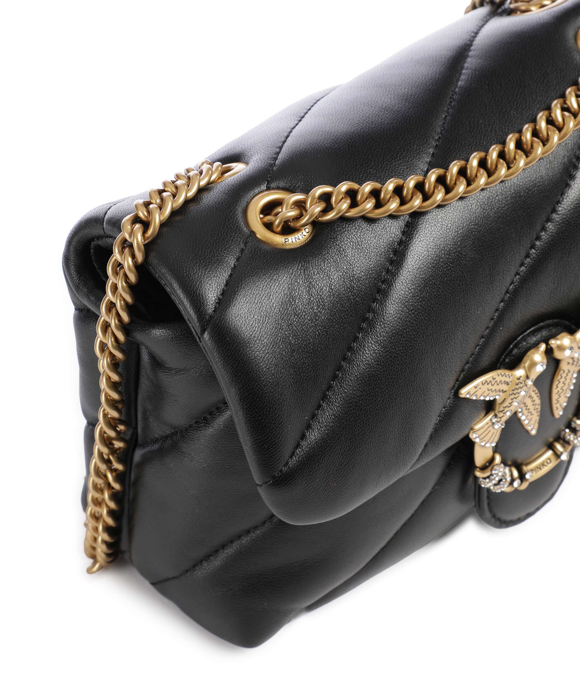 Pinko Love Puff Mini New Buckle Torba na ramię nero/antique gold - Image 4