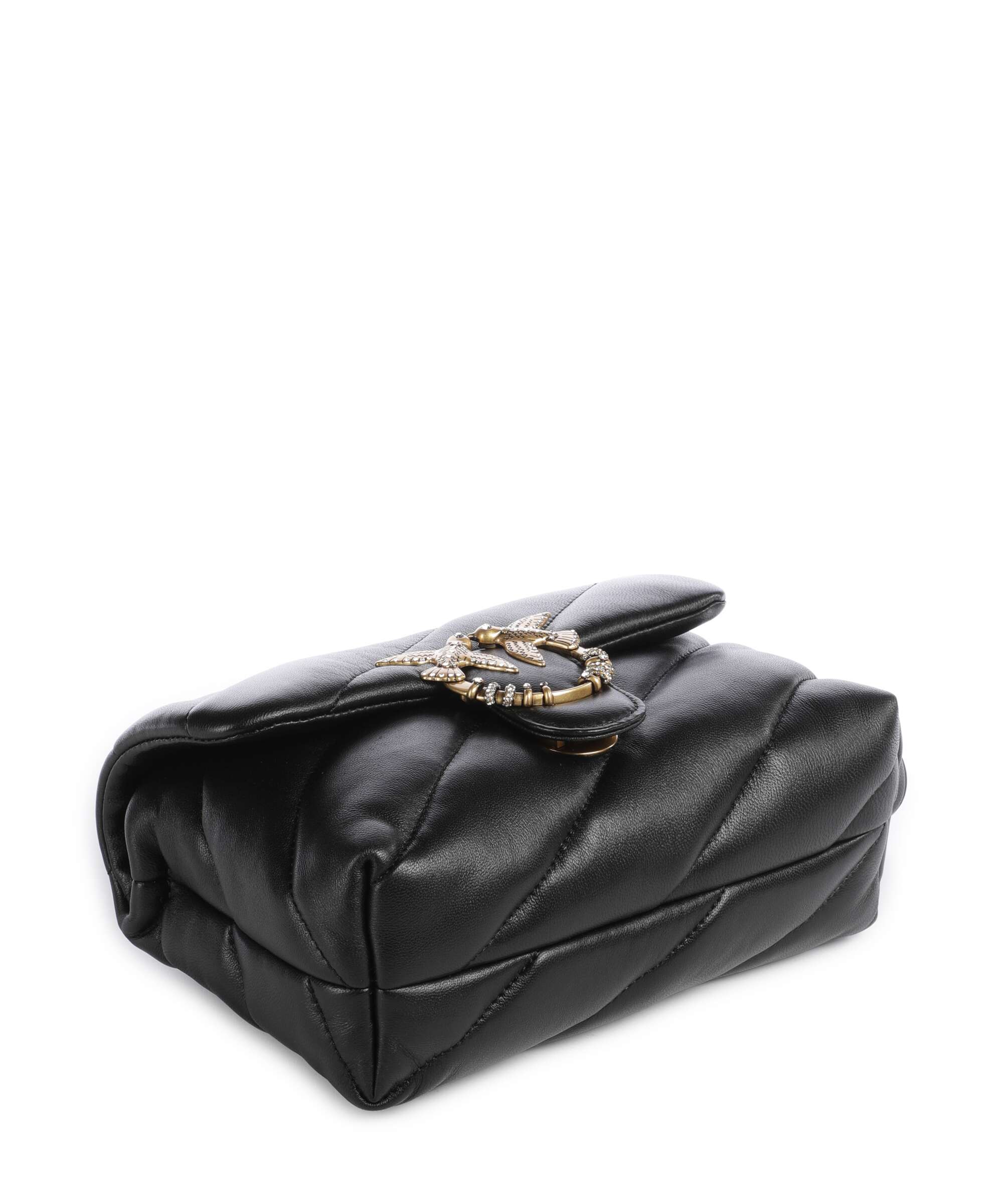 Pinko Love Puff Mini New Buckle Torba na ramię nero/antique gold - Image 5