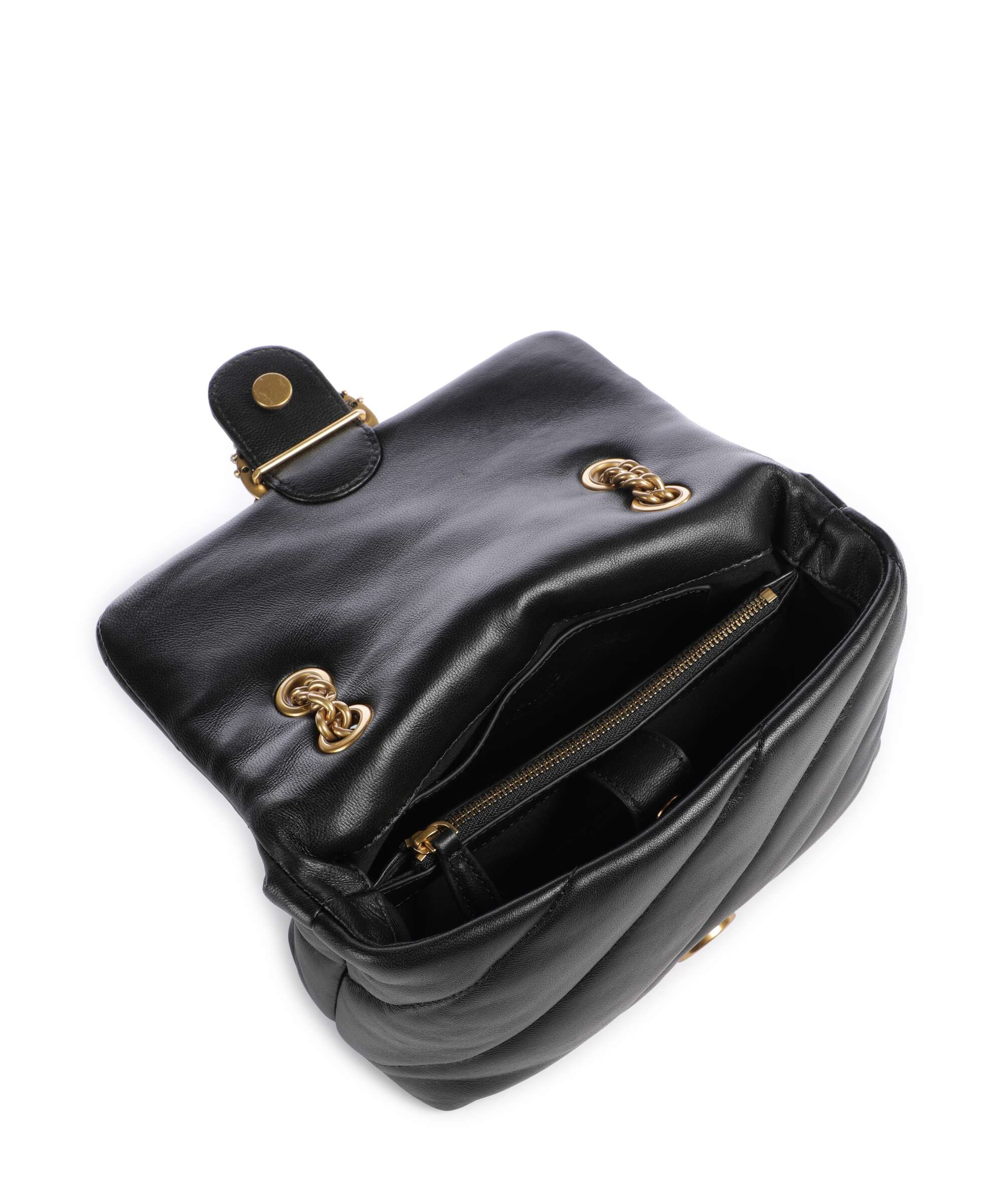 Pinko Love Puff Mini New Buckle Torba na ramię nero/antique gold - Image 6