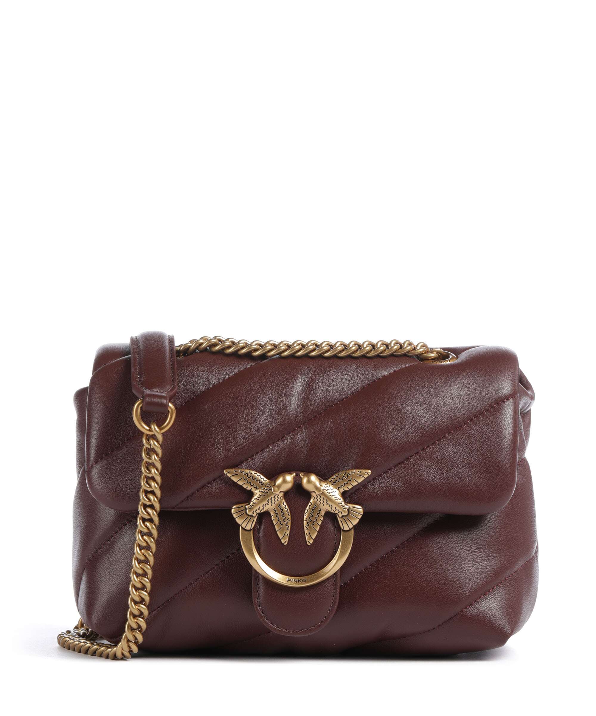 Pinko Love Puff Mini Torba na ramię burgundy wine/antique gold