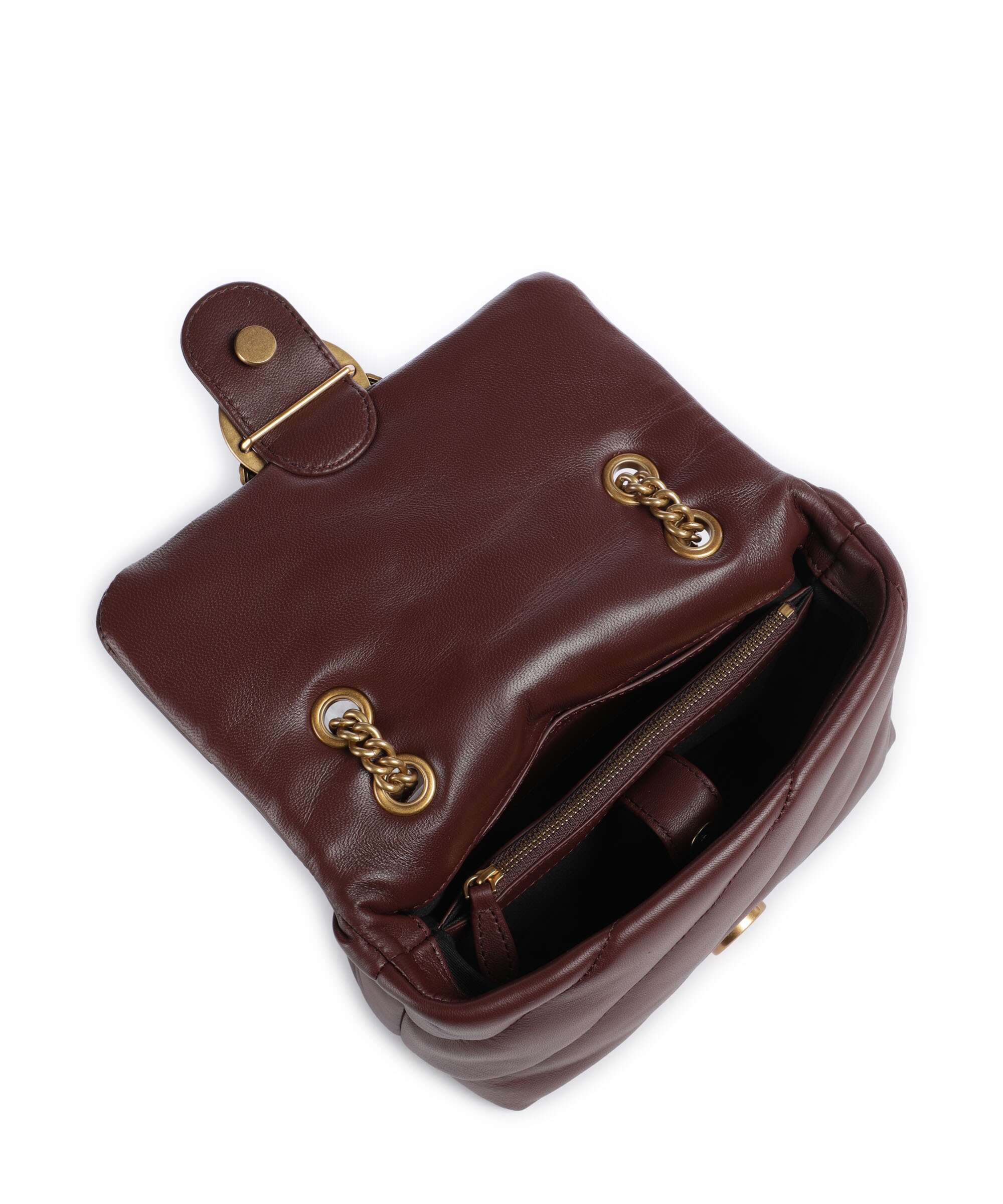 Pinko Love Puff Mini Torba na ramię burgundy wine/antique gold - Image 6