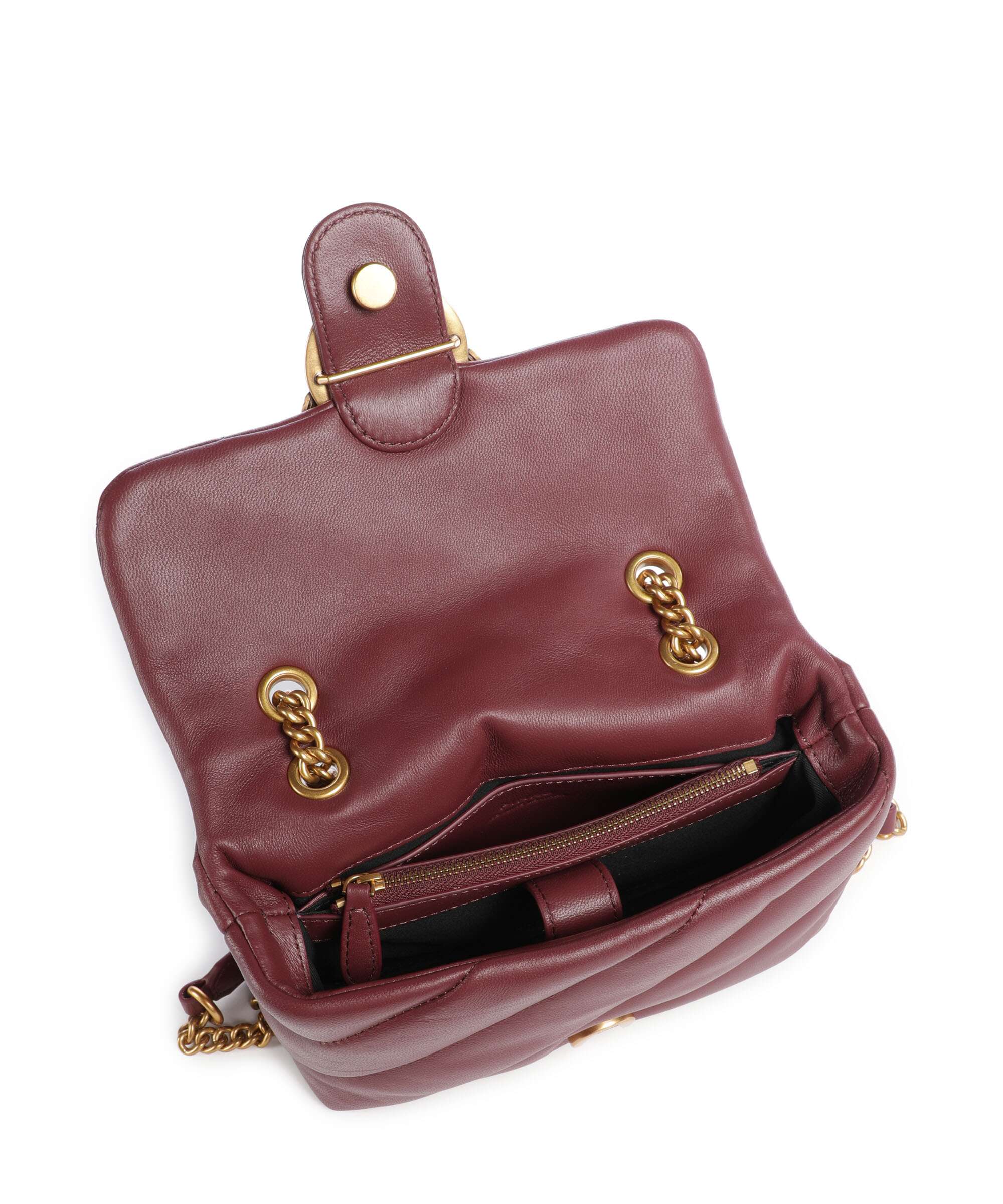 Pinko Love Puff Mini Torba na ramię ribes intenso/antique gold - Image 5