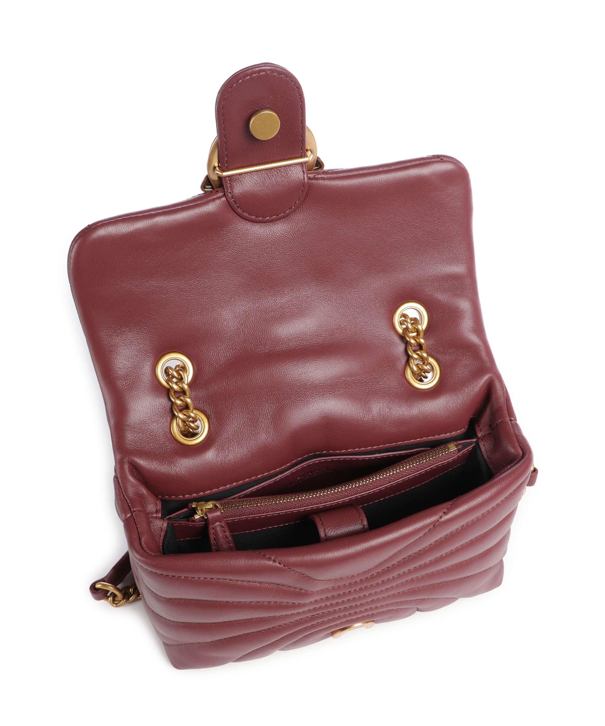 Pinko Love Puff Mini Torba na ramię ribes intenso/antique gold - Image 6