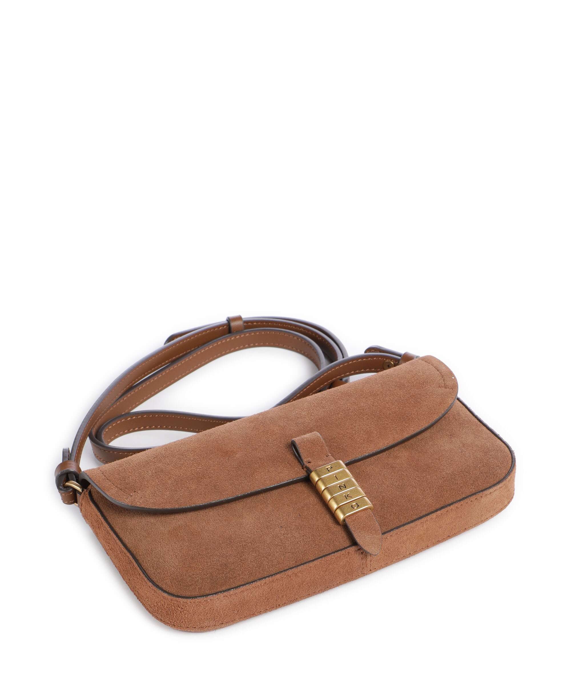 Pinko Saddle Flat Torba przez ramię marrone/leone/antique gold - Image 5