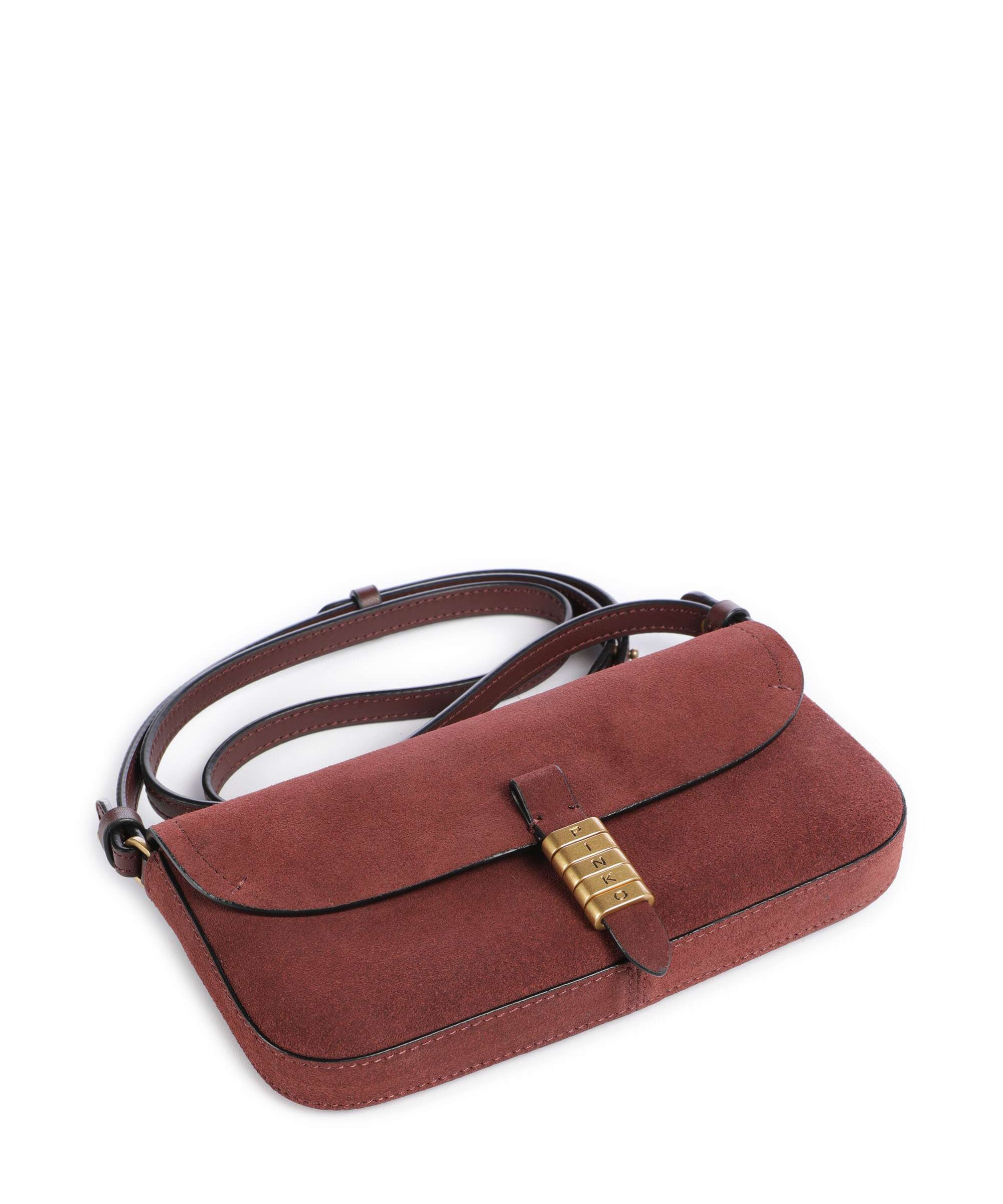 Pinko Saddle Flat Torba przez ramię burgundy wine/antique gold - Image 5