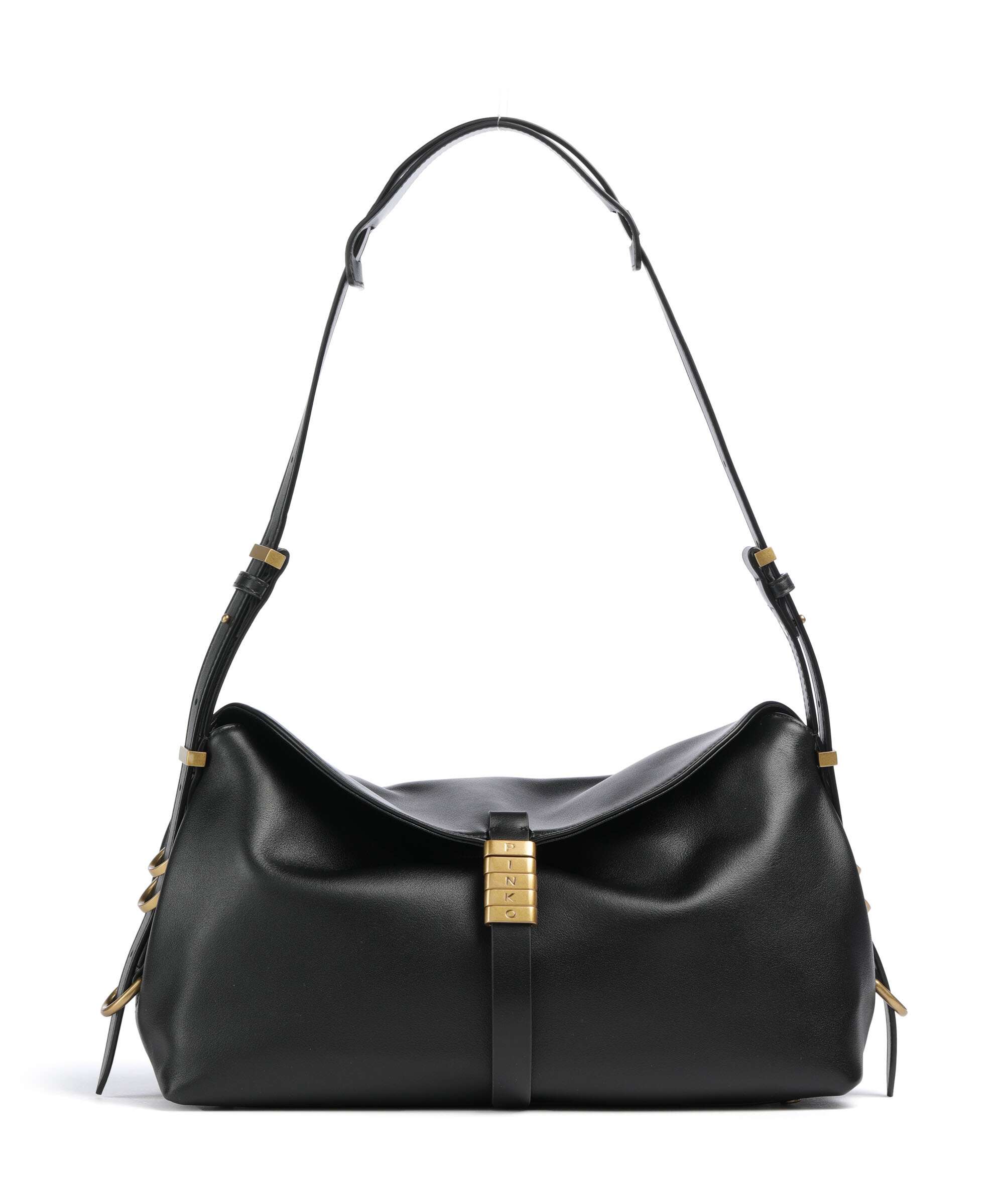Pinko Saddle Torba na ramię nero/antique gold