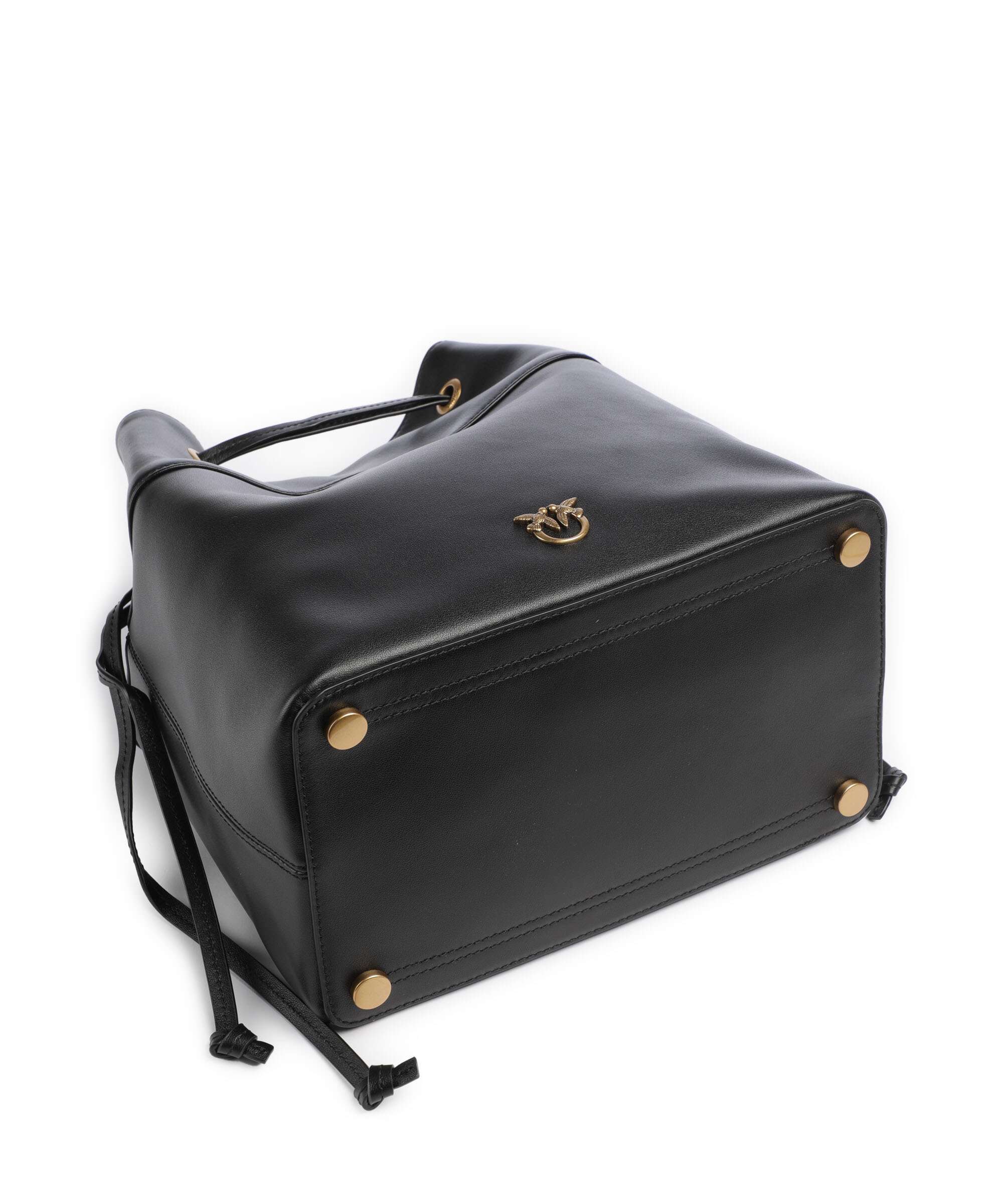 Pinko Secchiello Classic Torebka worek nero/antique gold - Image 5