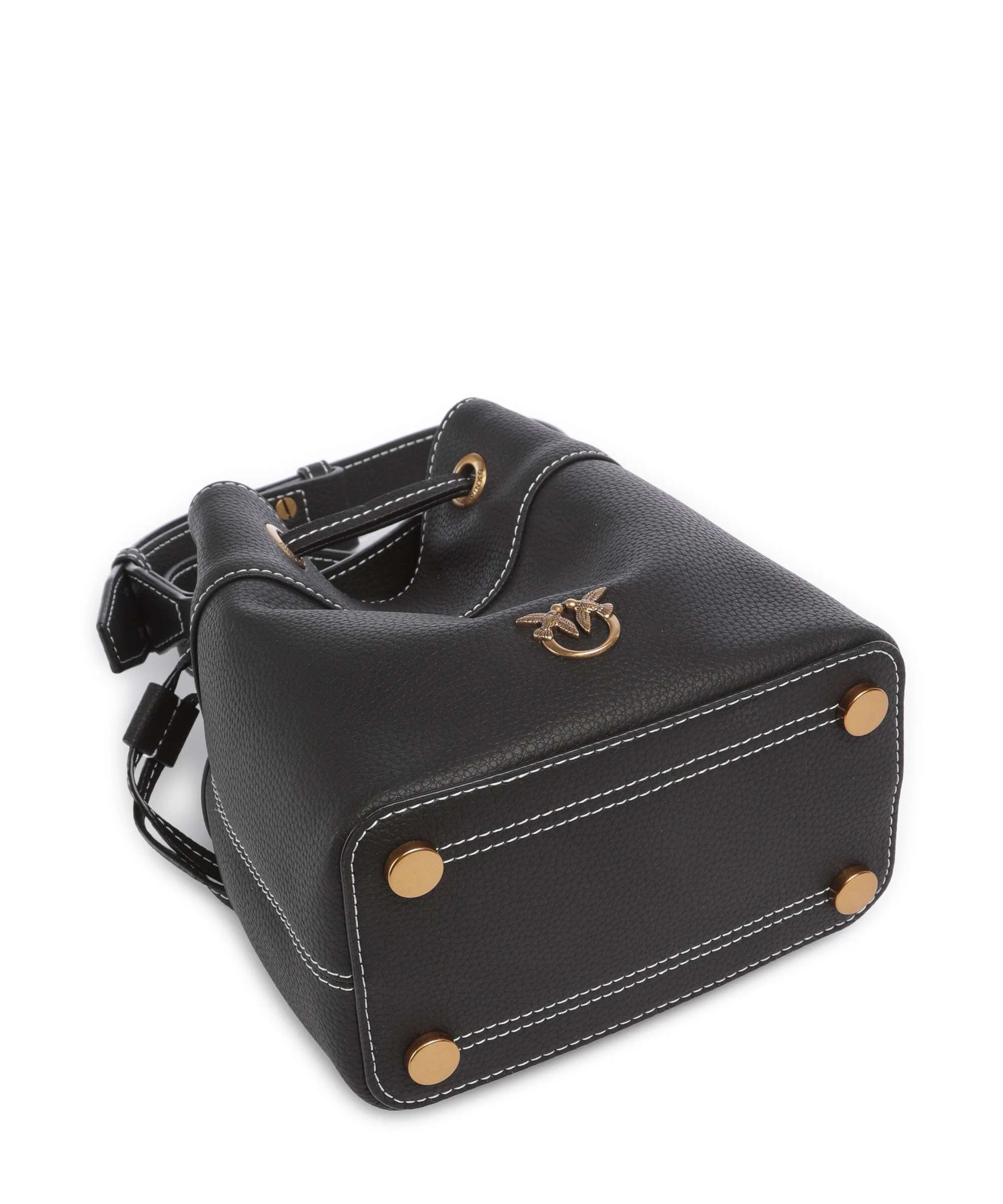 Pinko Secchiello Mini Torebka worek nero/antique gold - Image 5
