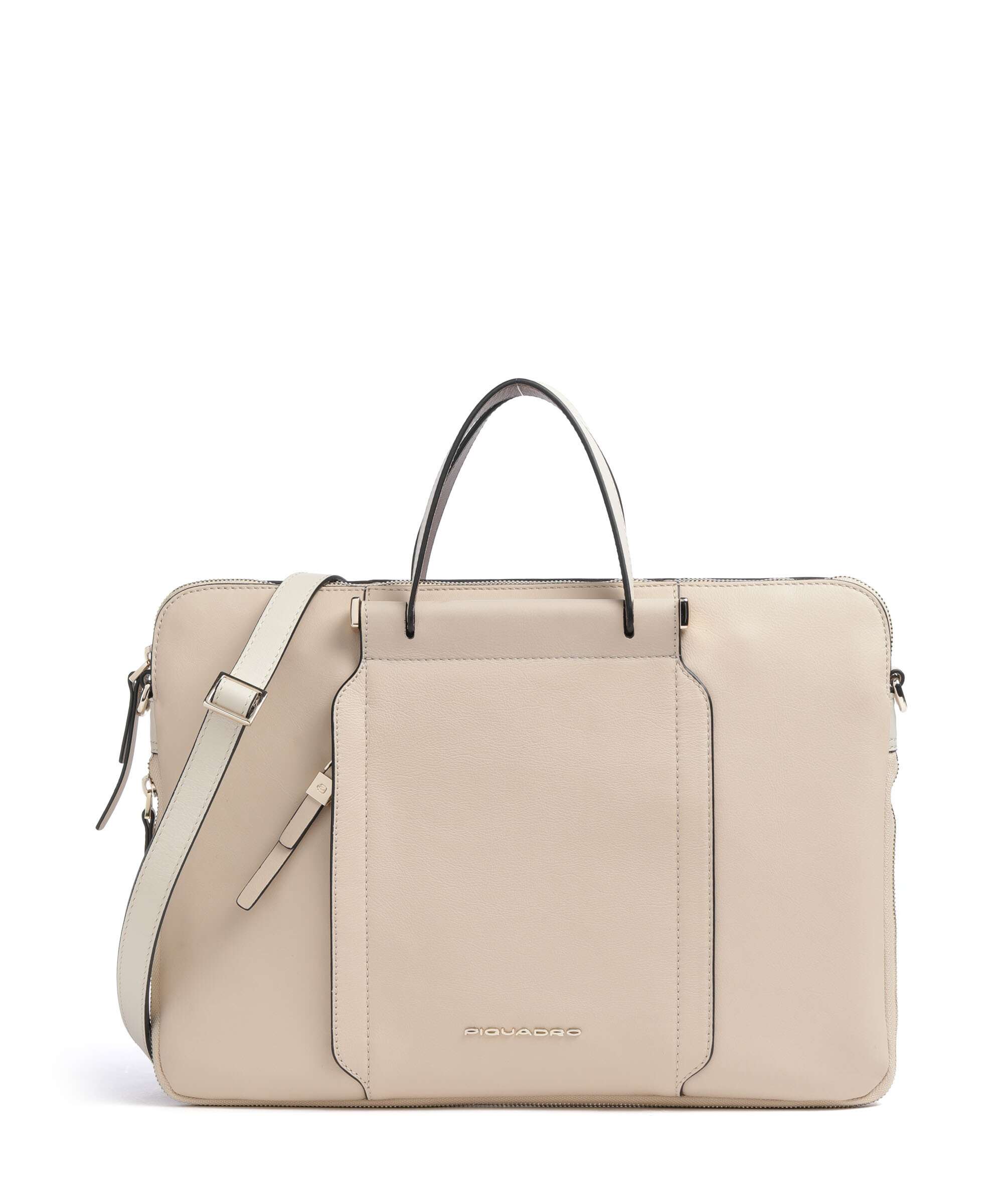 Piquadro Circle Aktówka beige/cuoio