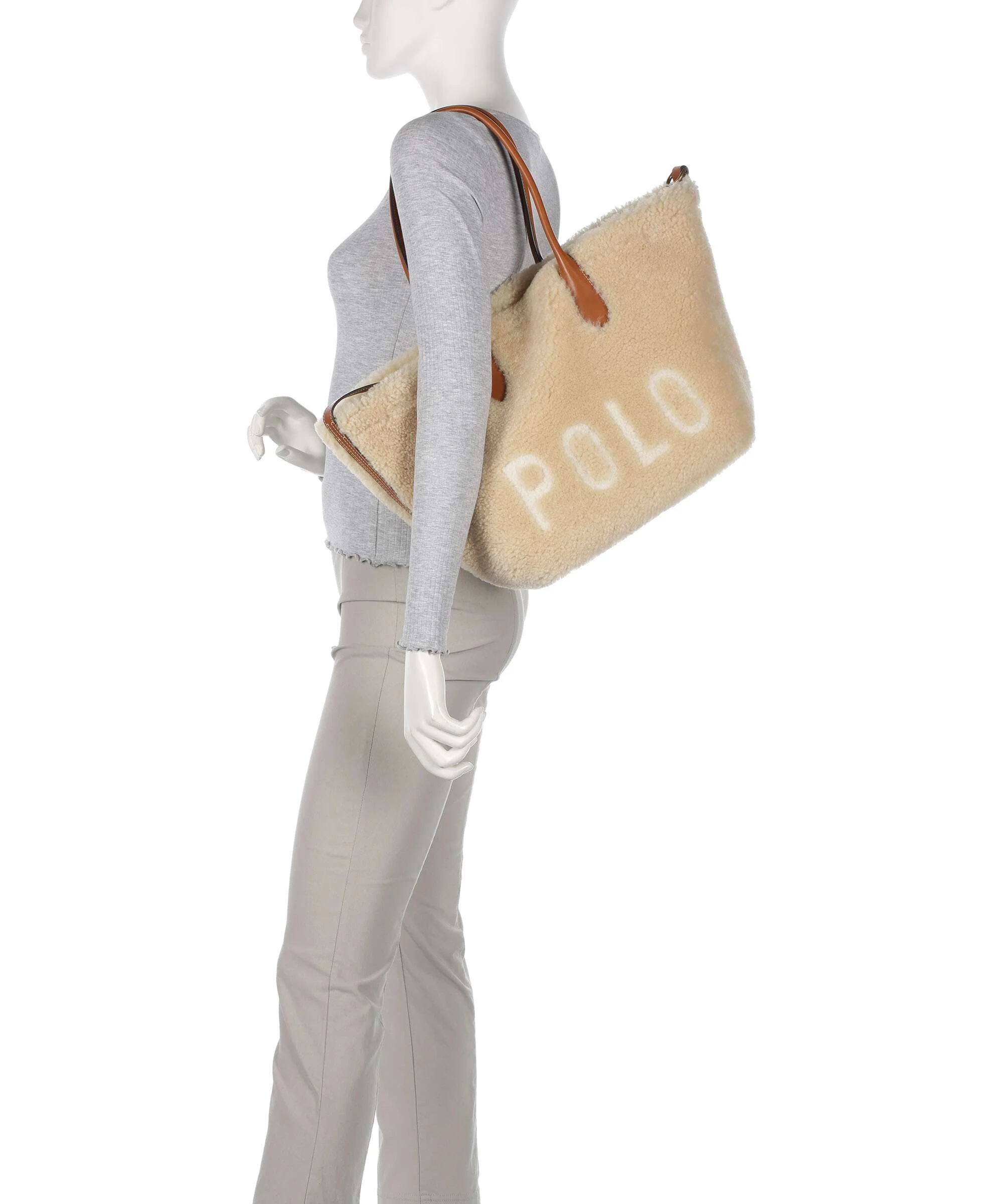 Polo Ralph Lauren Bellport Medium Torba na zakupy cream/cuoio - Image 3