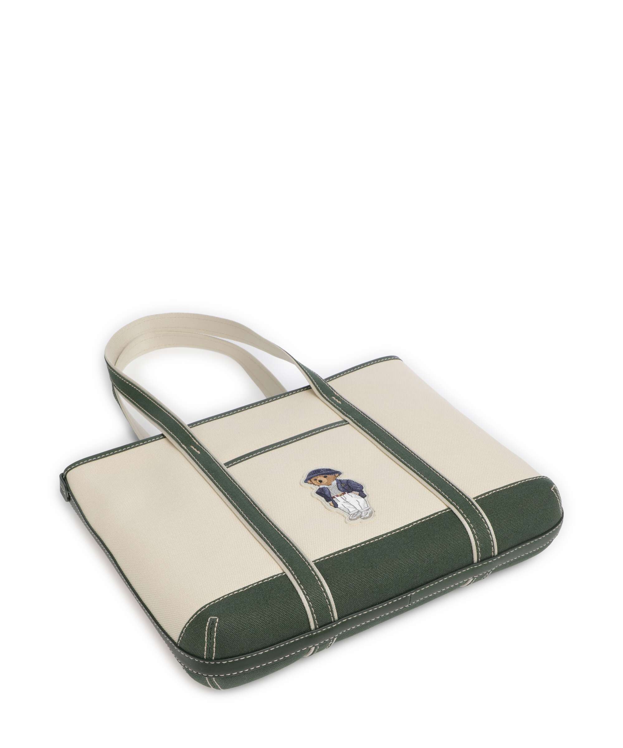 Polo Ralph Lauren Canvas Small Torba na zakupy ecru/juniper - Image 4