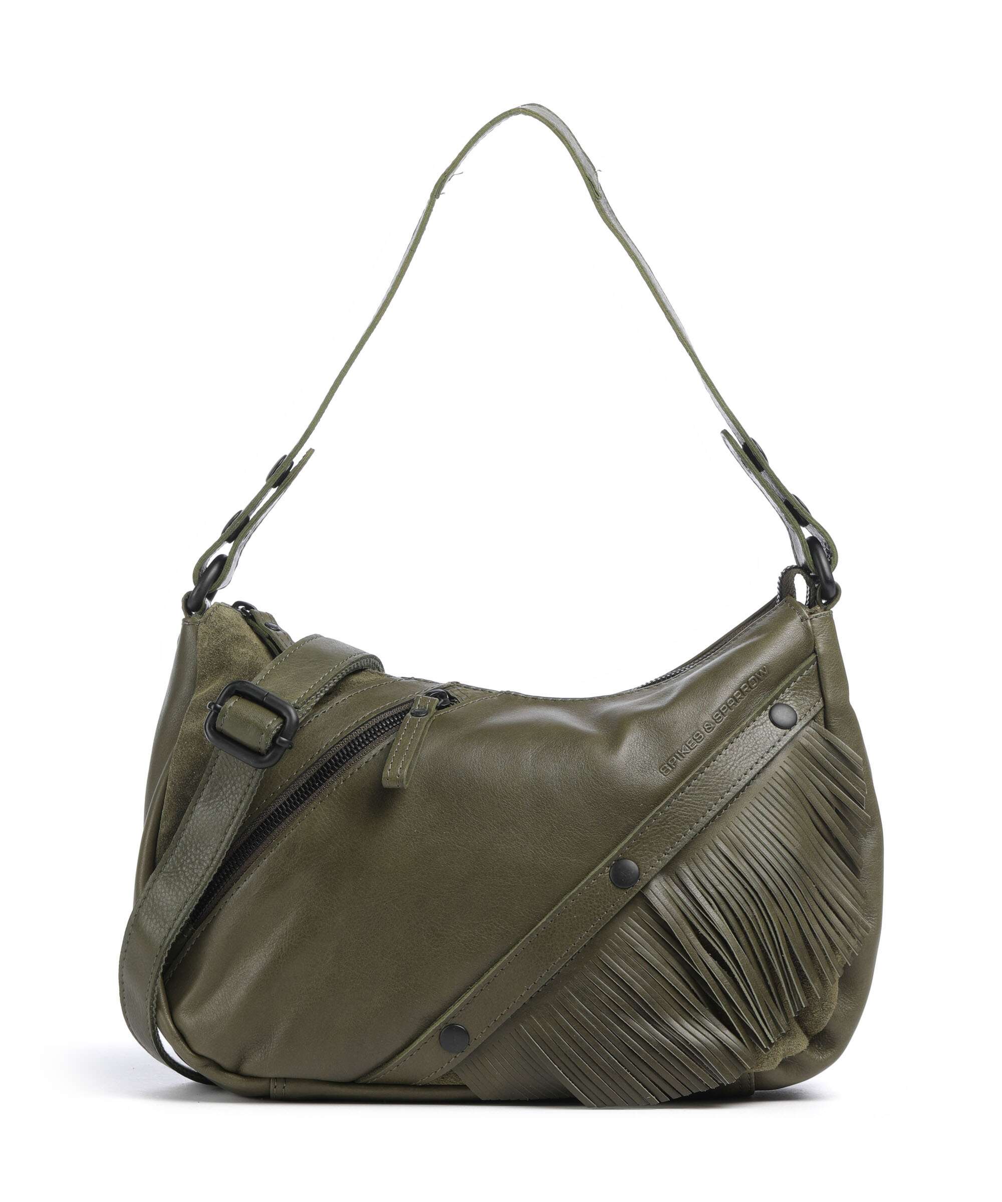 Spikes & Sparrow Suede Mix Jadeline Torba na ramię green