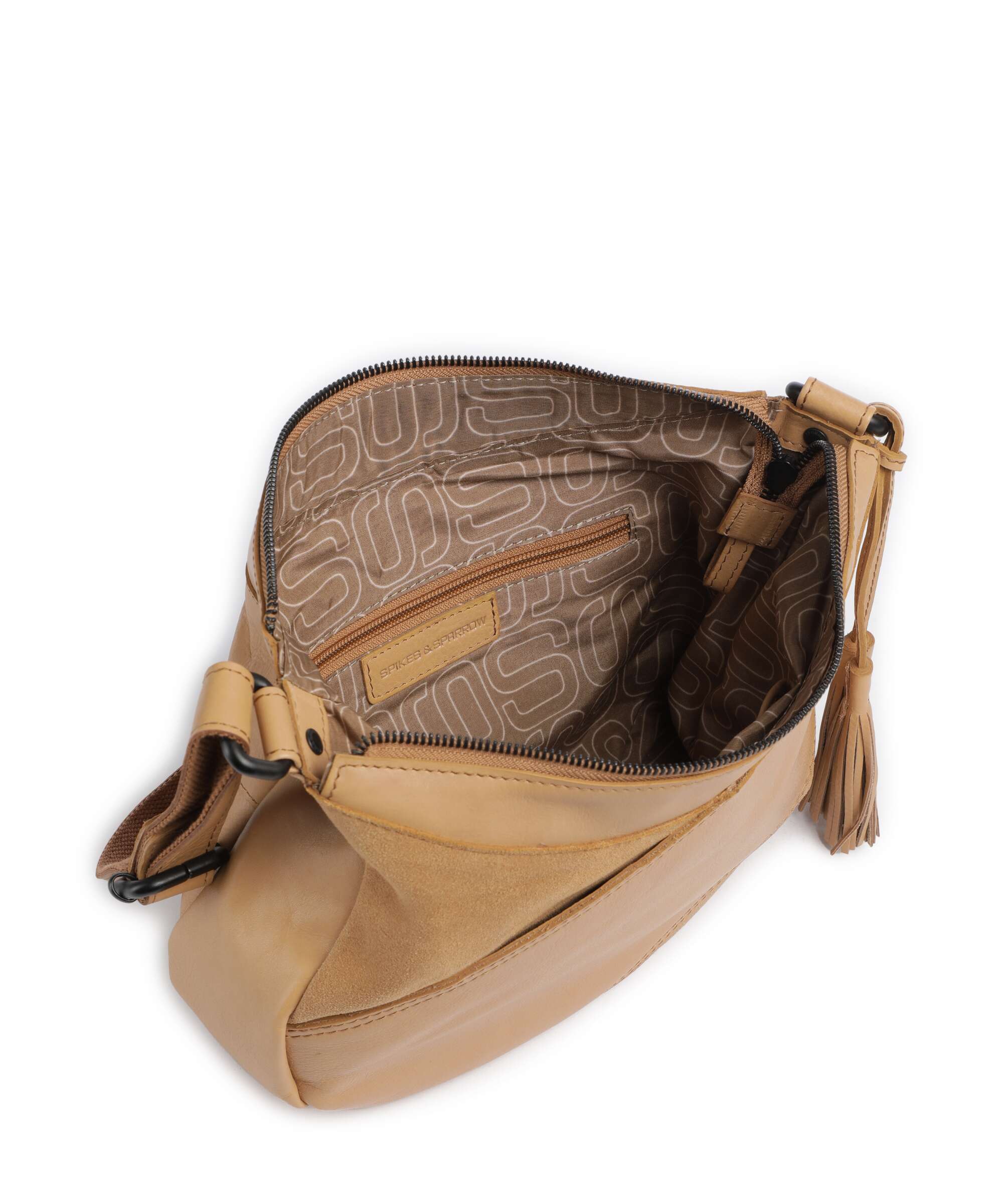 Spikes & Sparrow Suede Mix Lorain Torba przez ramię camel - Image 5
