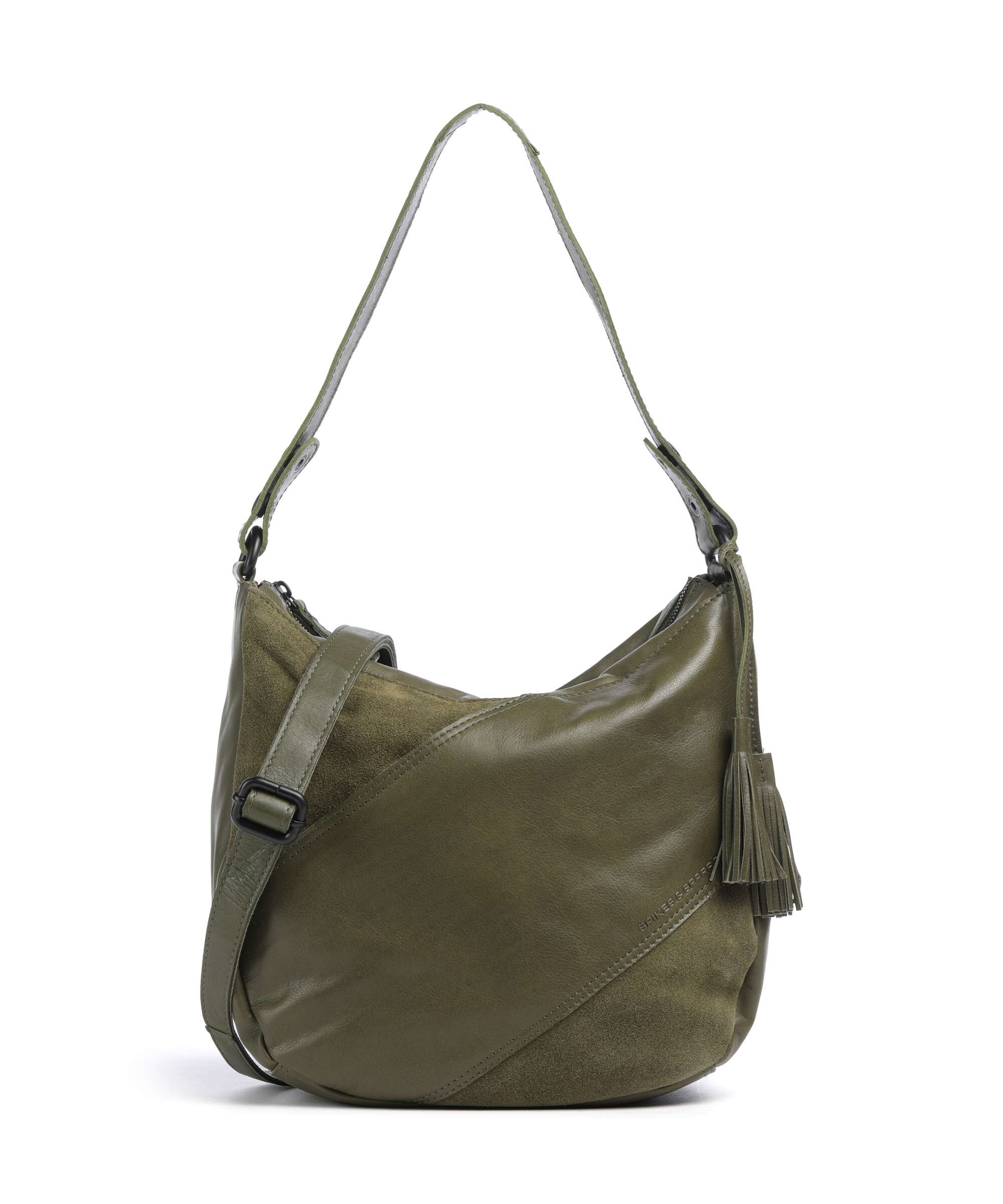 Spikes & Sparrow Suede Mix Natalia Torebka worek green