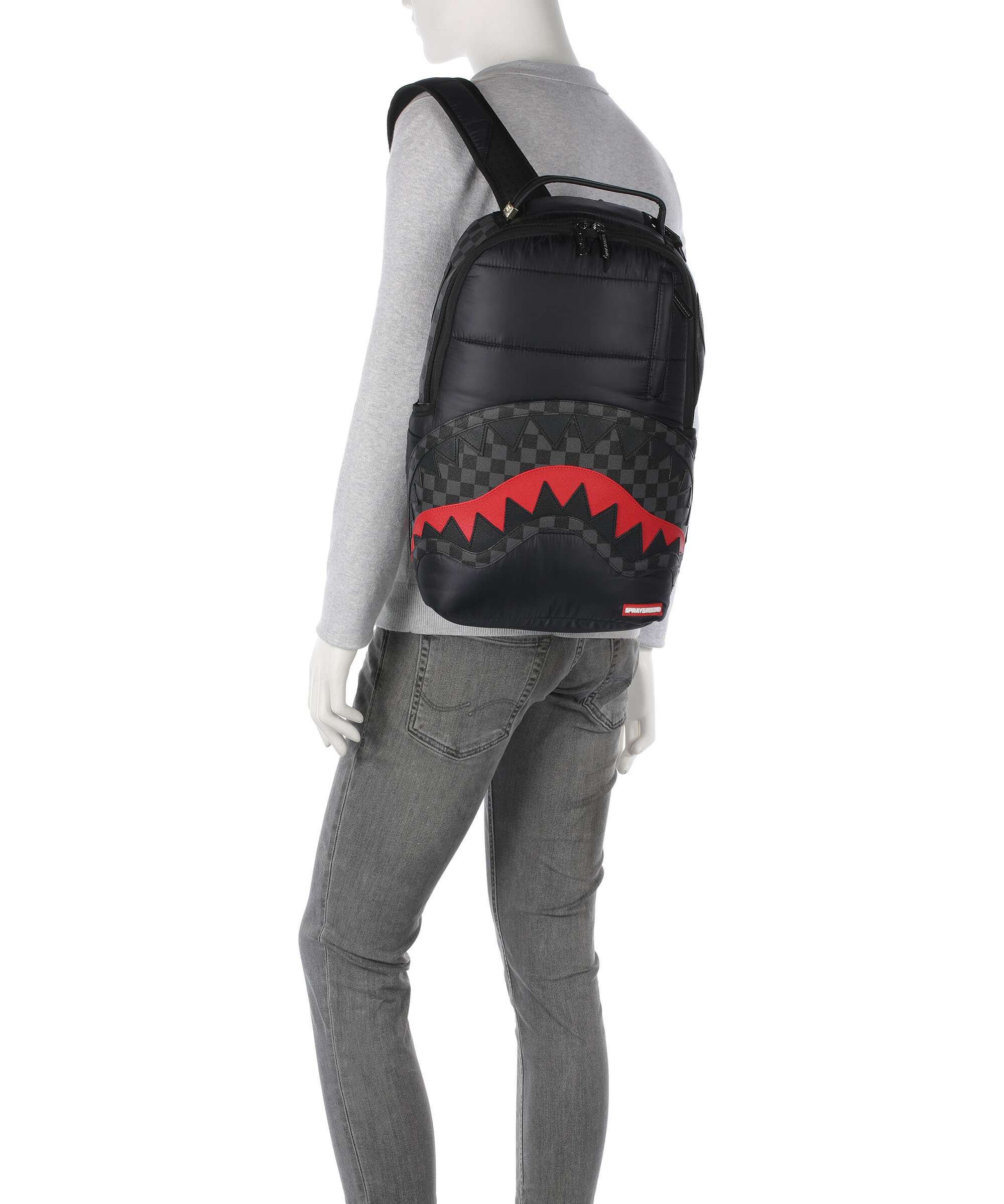 Sprayground Black Puffer Check Plecak black/grey - Image 3