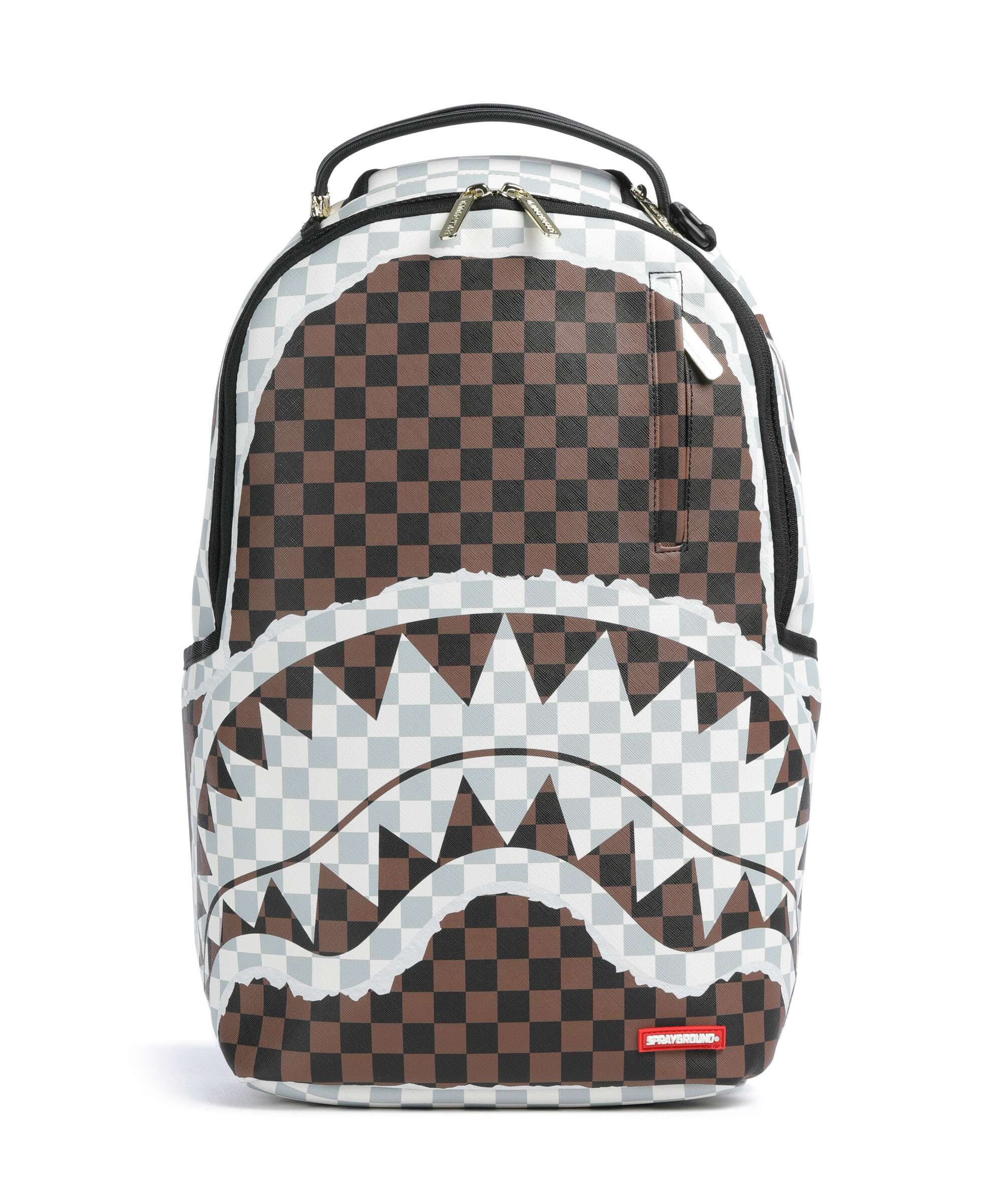 Sprayground Cream And Brown Tear Check Plecak multicolour