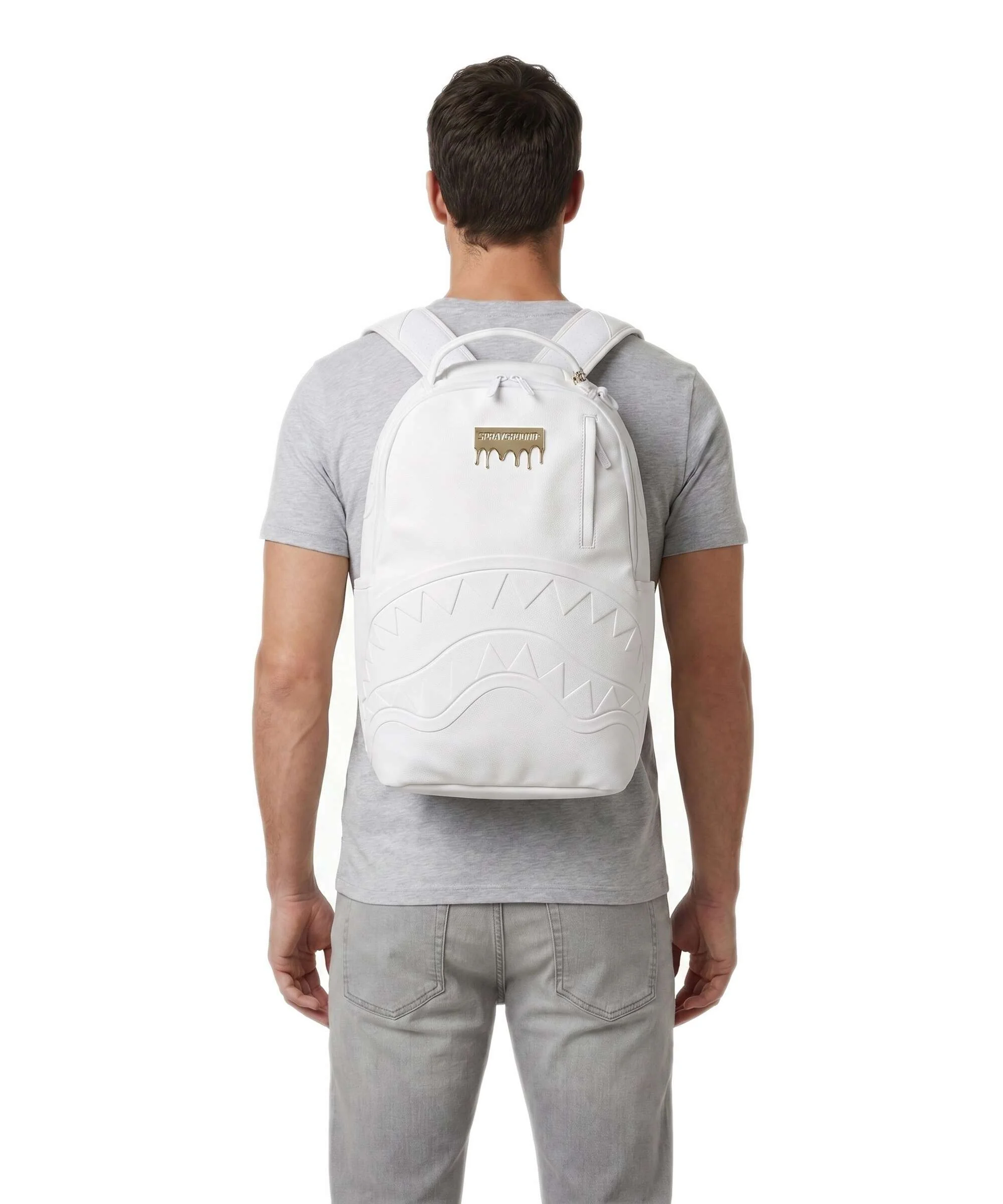 Sprayground Gold Brick Luxe White Plecak white - Image 4