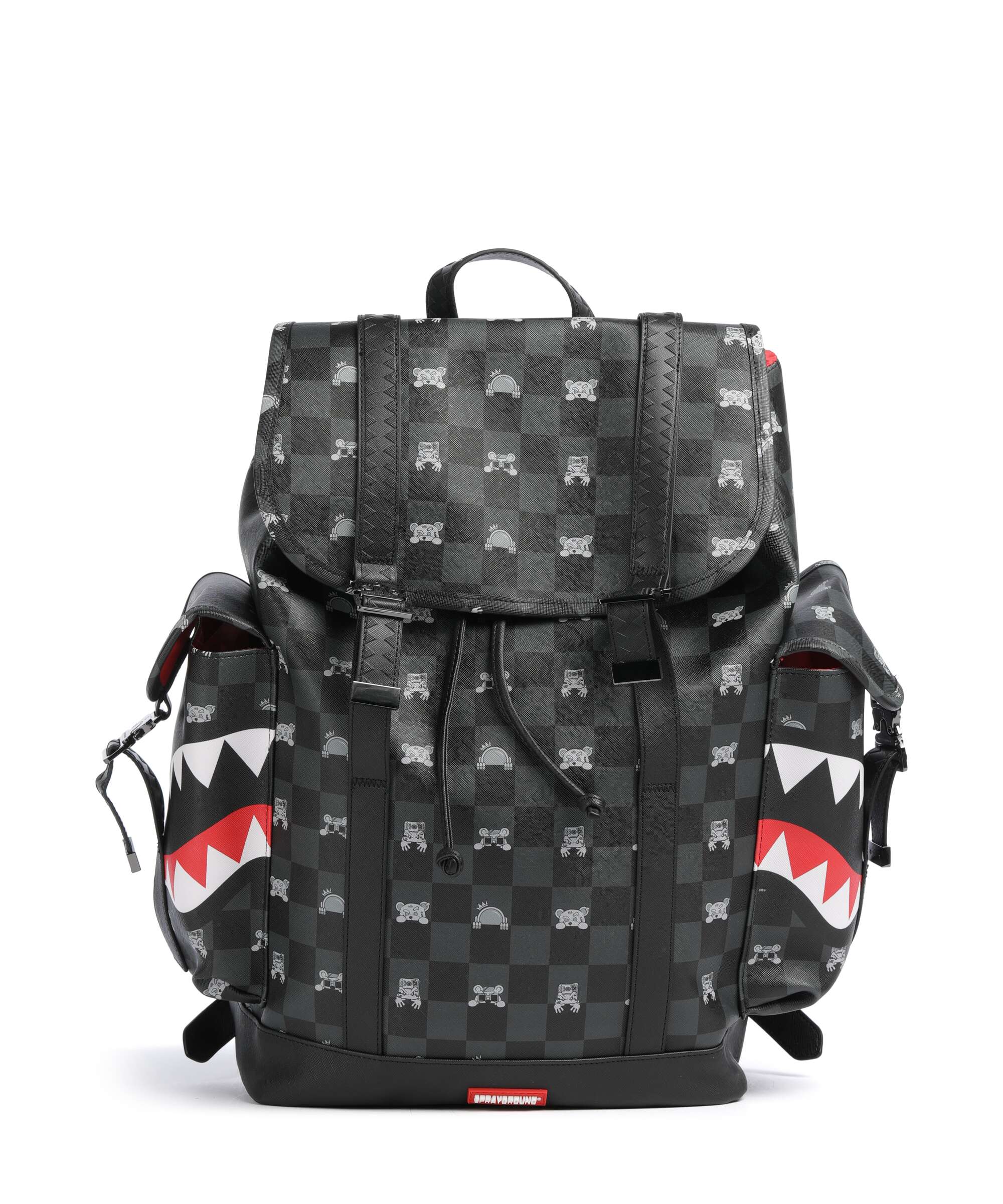 Sprayground Gray Peeking Character Check Monte Carlo Plecak black/gray