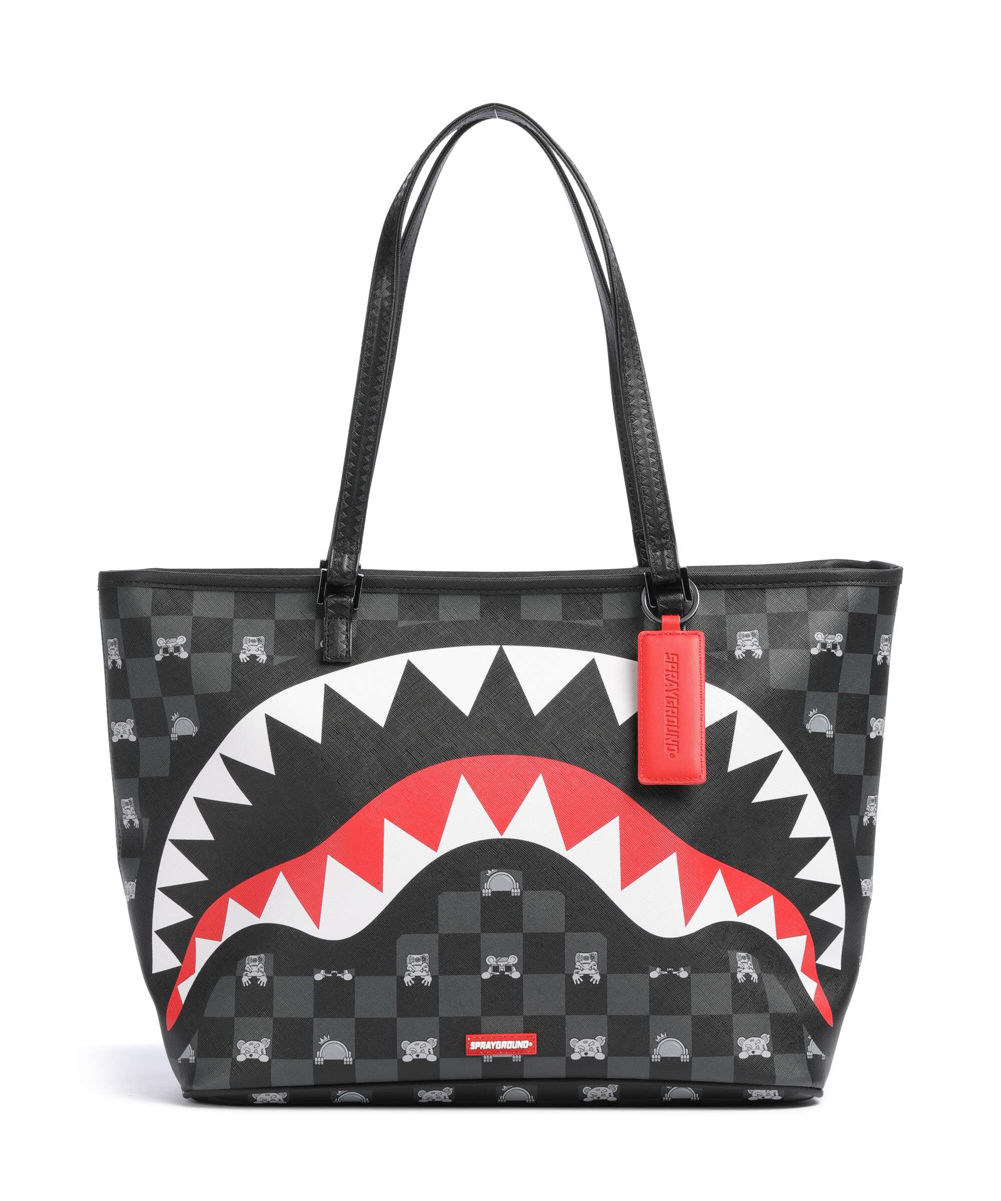 Sprayground Gray Peeking Character Check Torba na zakupy black