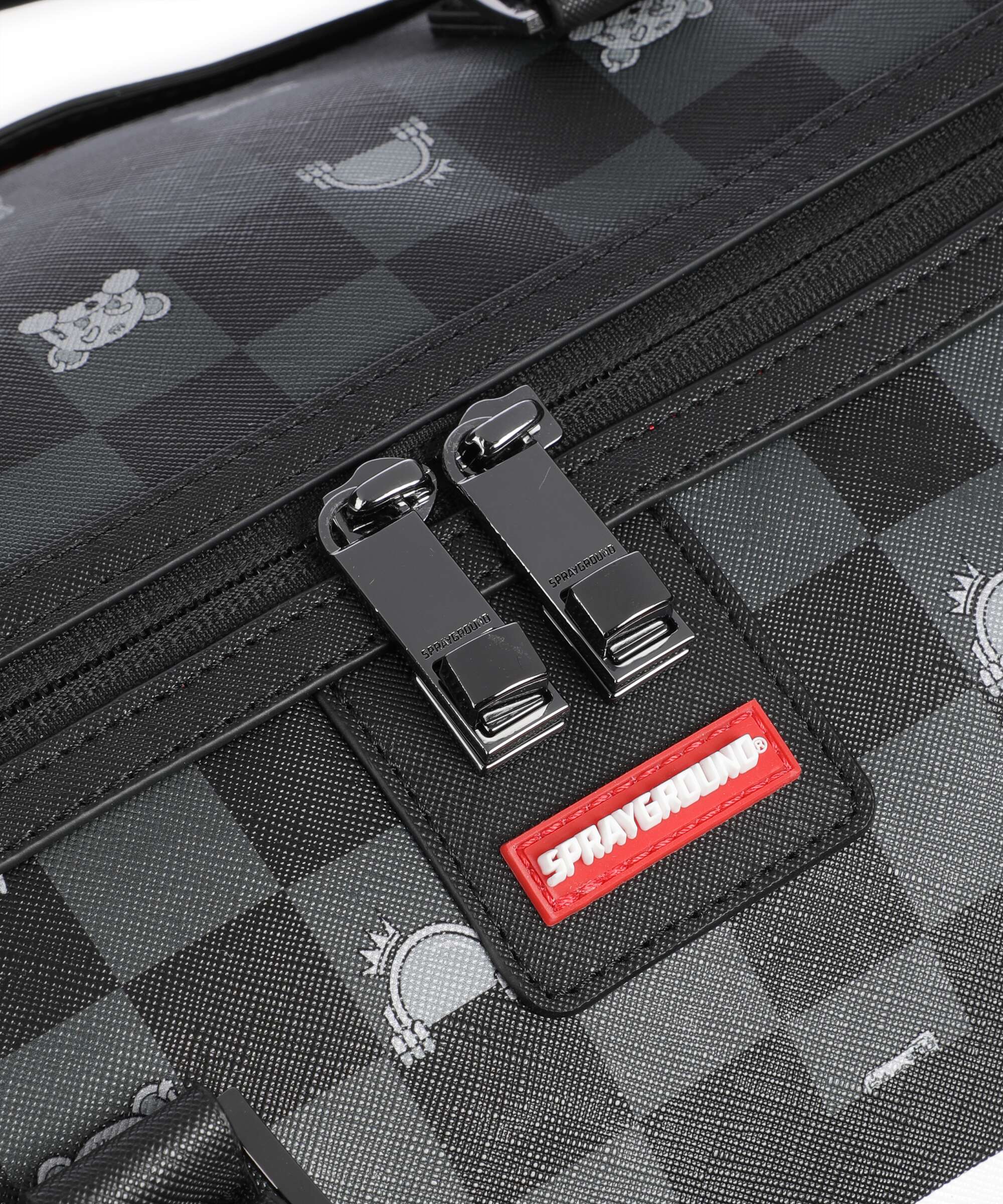 Sprayground Gray Peeking Character Check Torba weekendowa black - Image 6