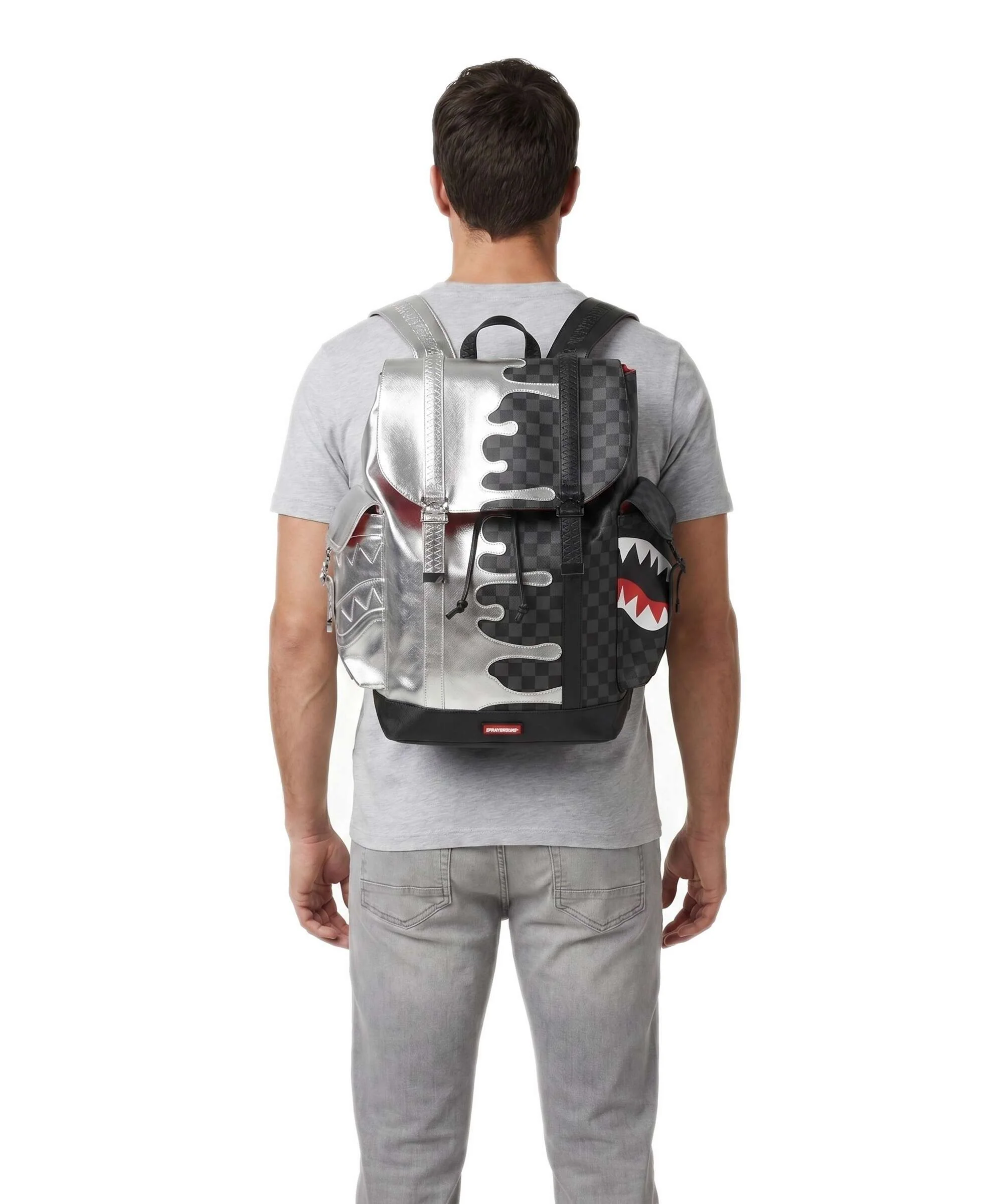 Sprayground Silver Side Drip Monte Carlo Plecak black/silver - Image 4