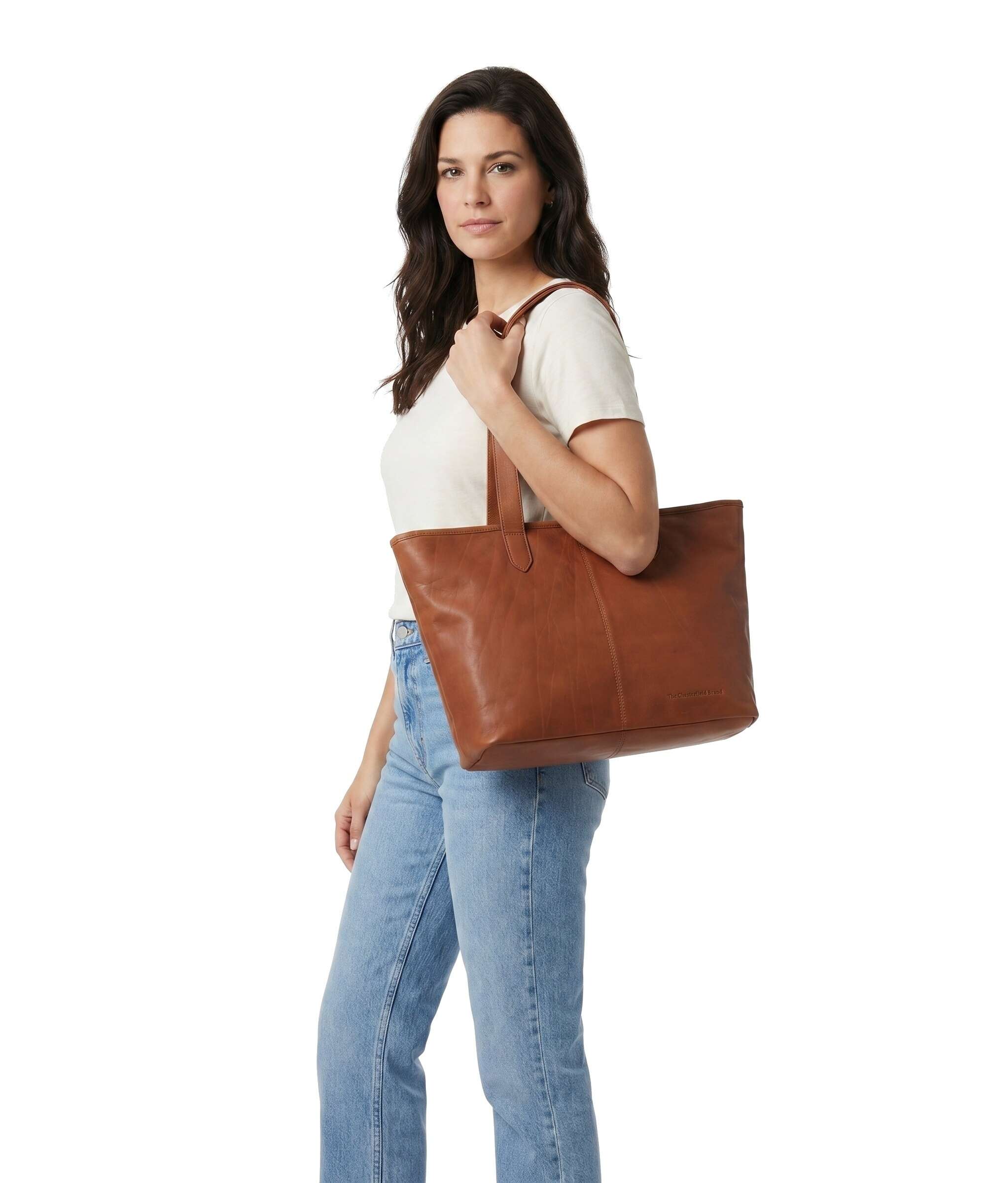 The Chesterfield Brand Cow Wax Pull Up Monza Torba na zakupy cognac - Image 3