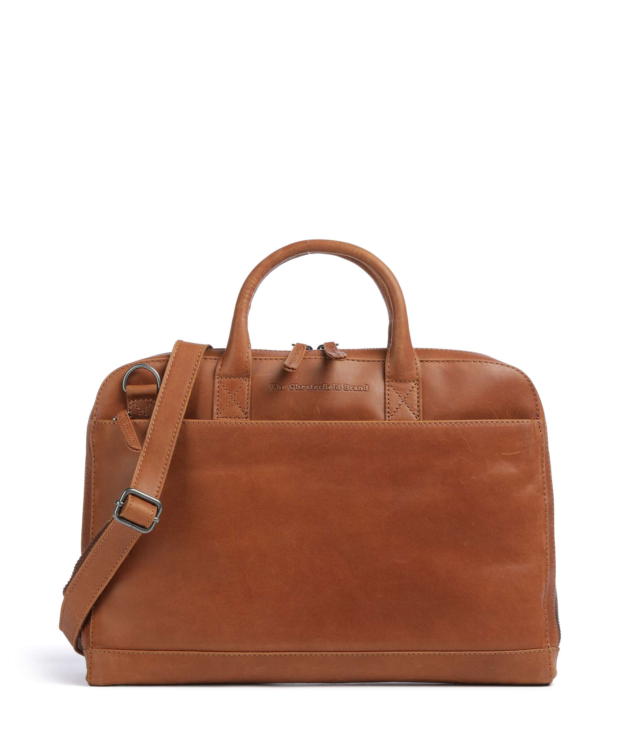 The Chesterfield Brand Cow Wax Pull Up Tilbury Aktówka cognac