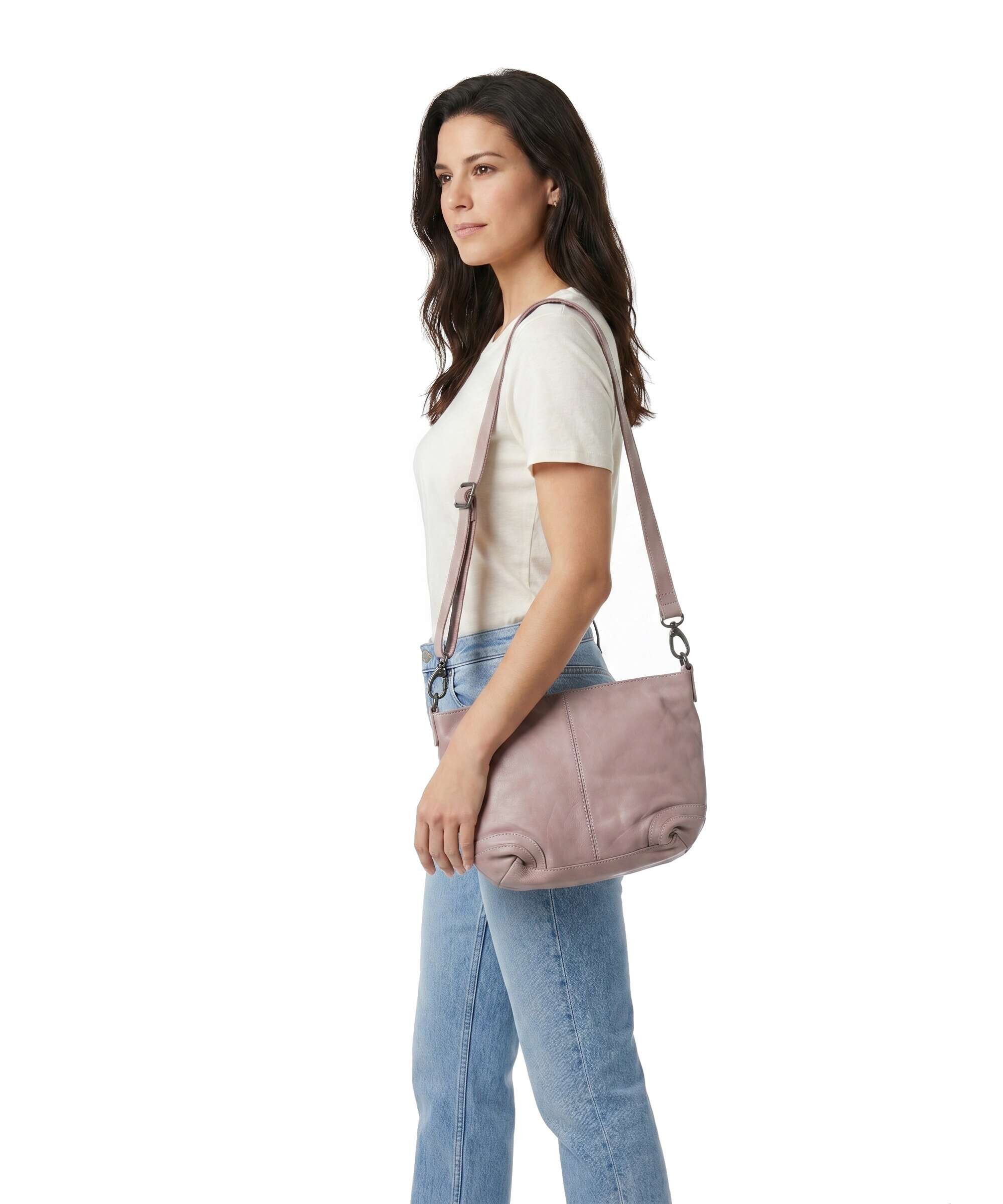 The Chesterfield Brand Washed Waxed Cow Lucy Torba na ramię lavender lilac - Image 4