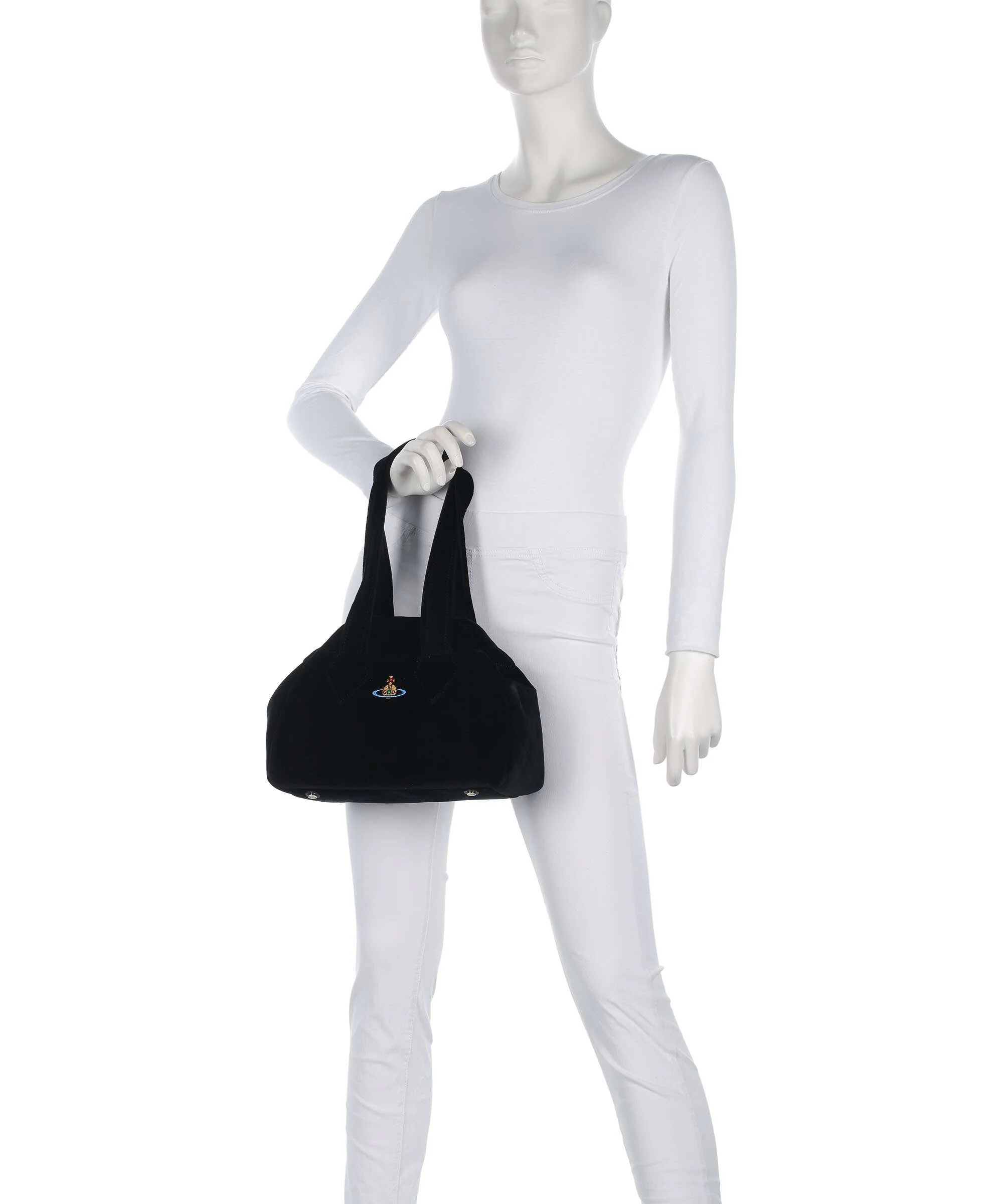 Vivienne Westwood Archive Velvet Medium Torebka black - Image 3